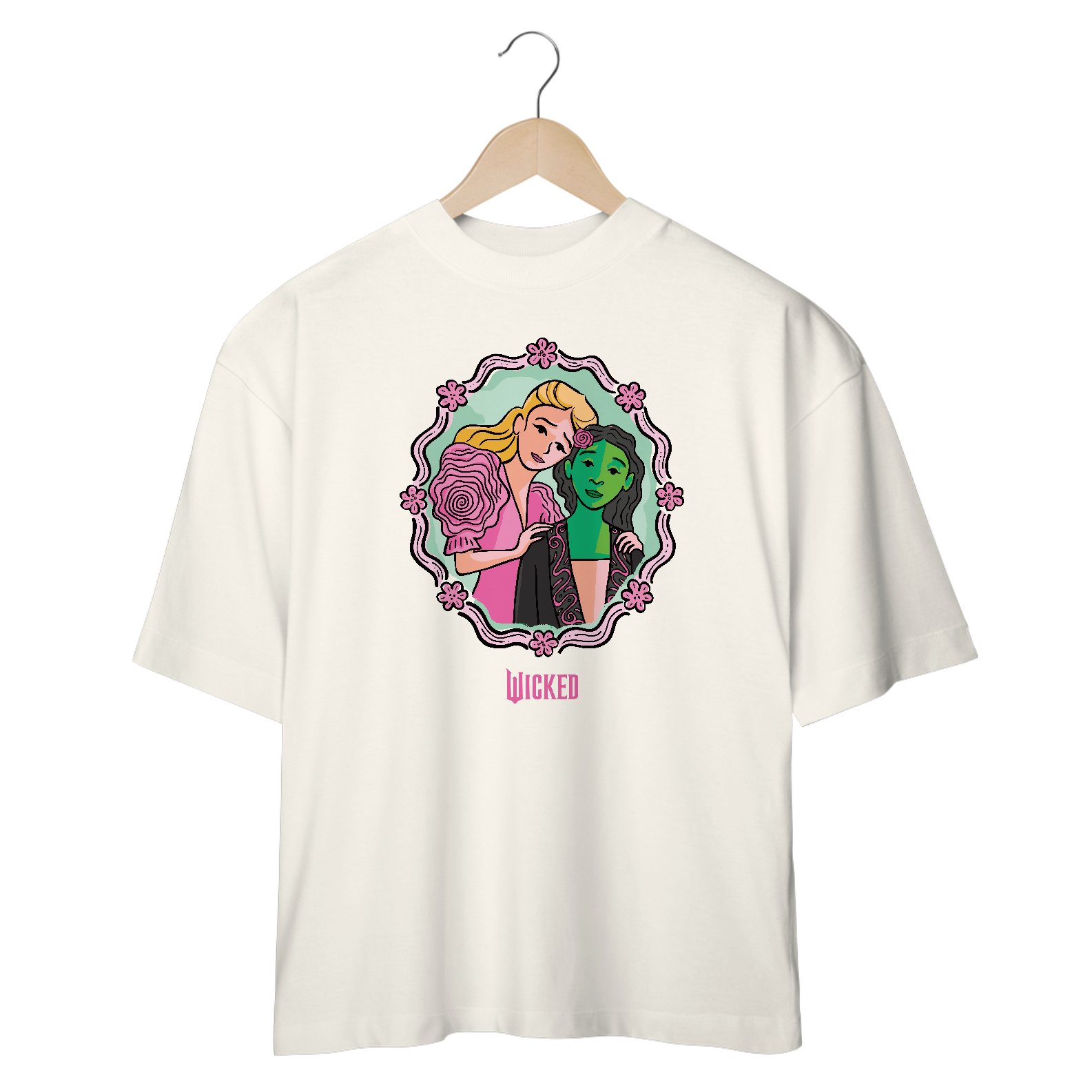 Camiseta Oversized - Green Goes Well With Pink