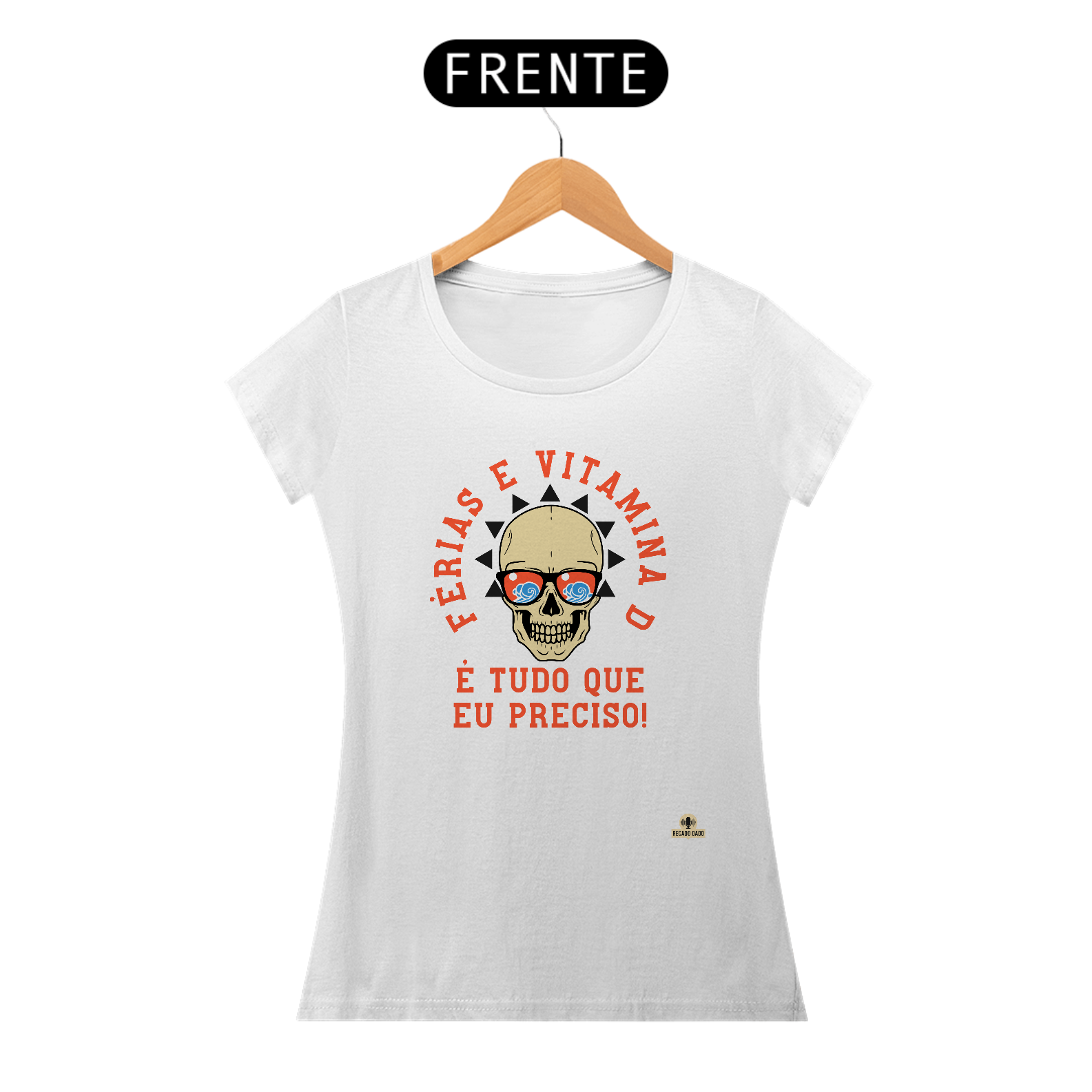 Camiseta com estampa de caveira e frase divertida 