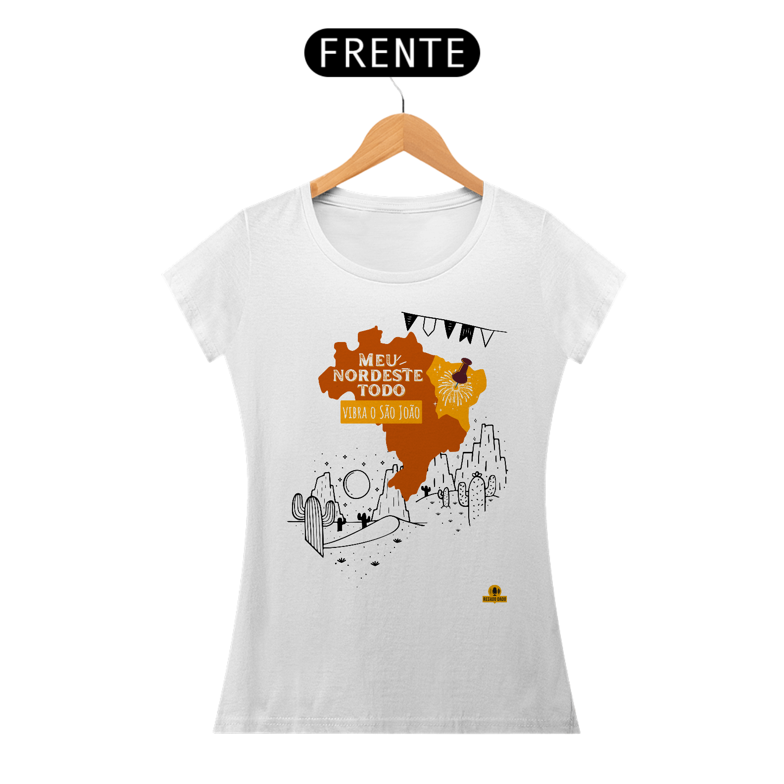 Camiseta feminina com frase 