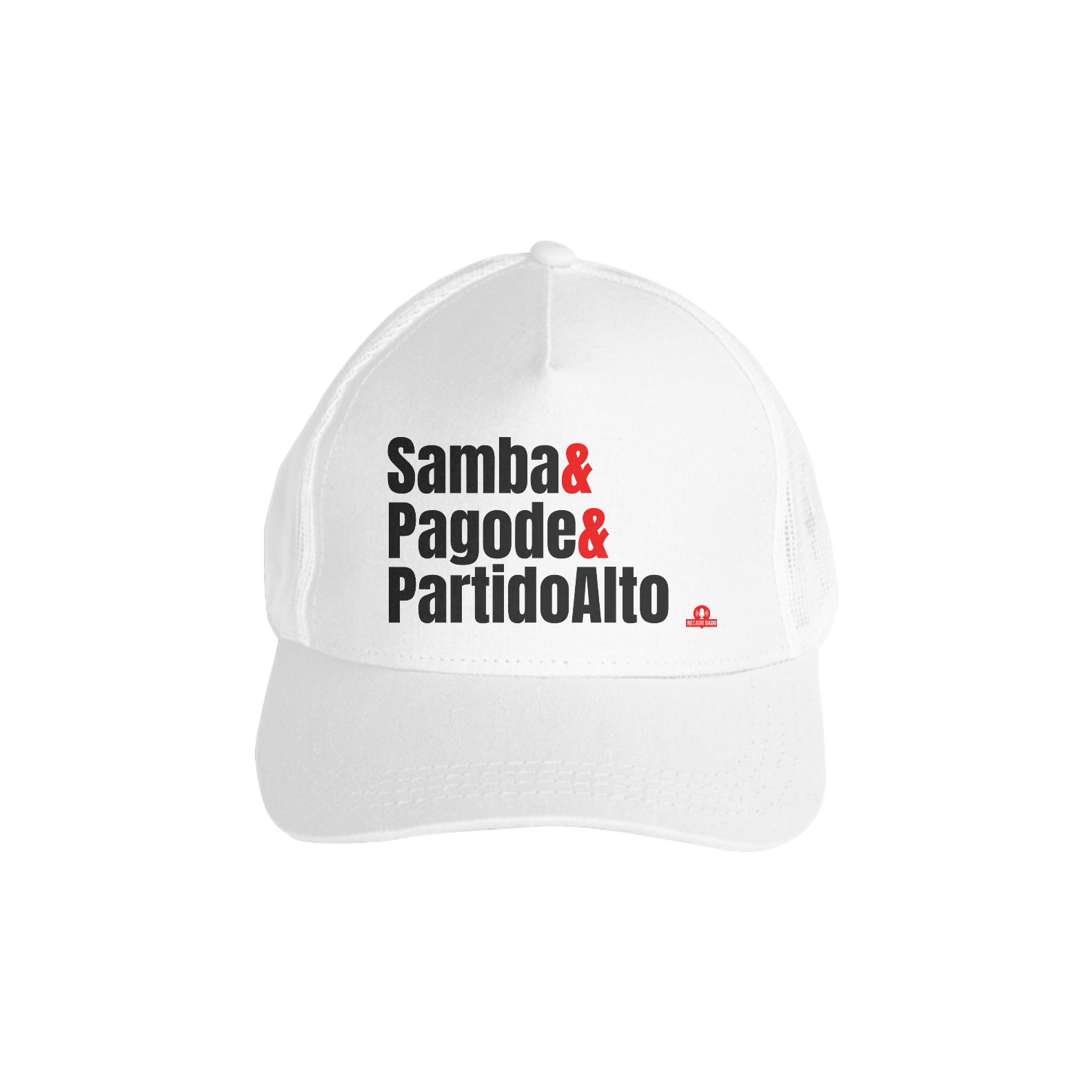 Boné aba curva de samba com frase 