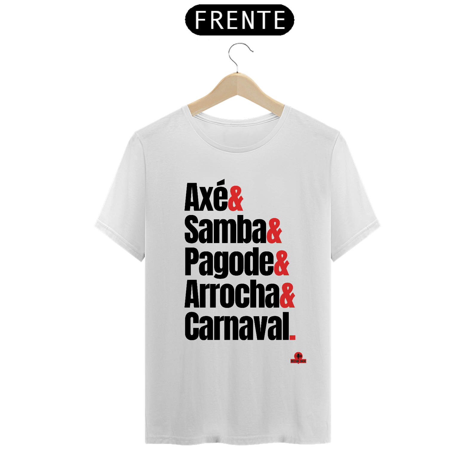 Camiseta com estampa dos ritmos carnavalescos 