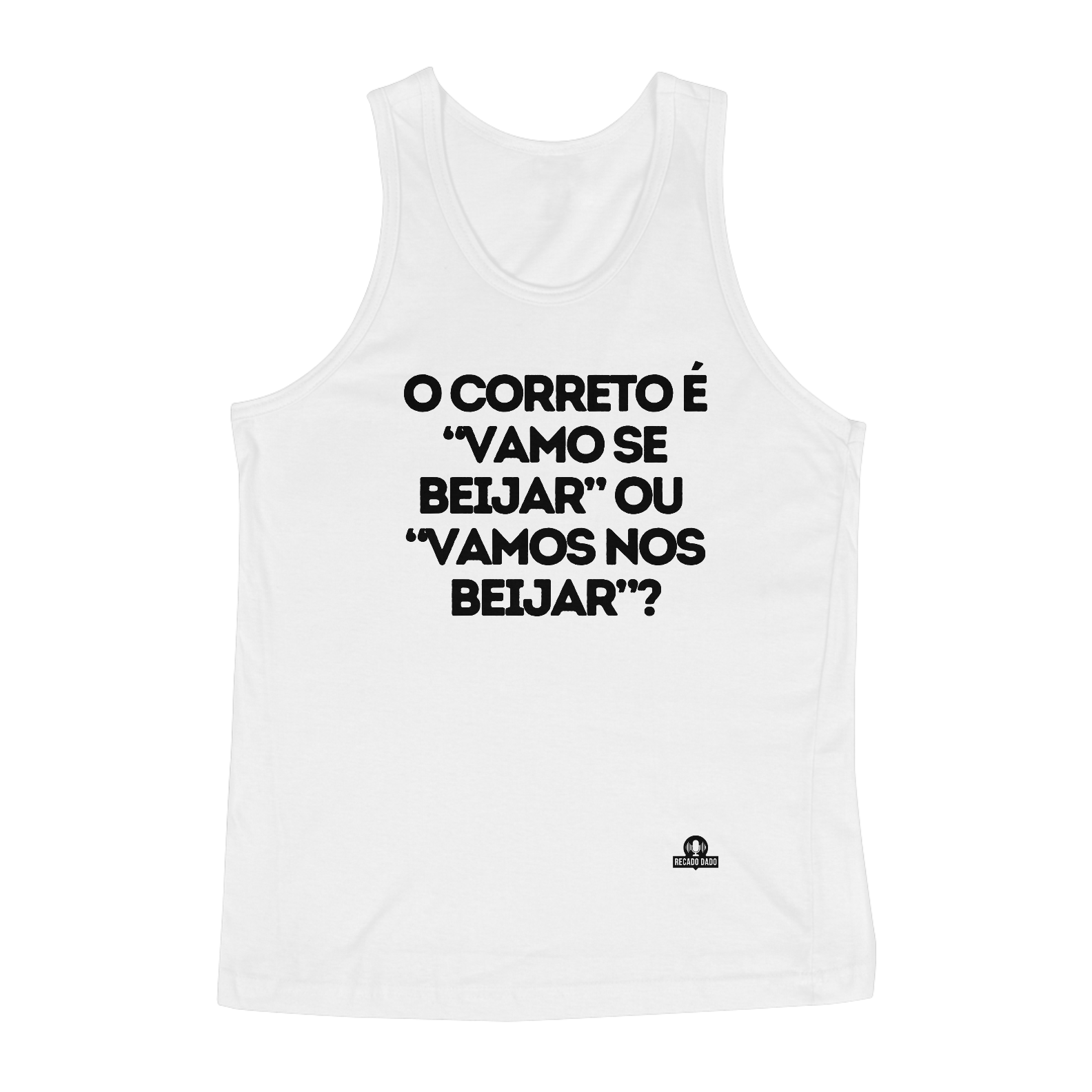 Camiseta regata de carnaval com frase engraçada 