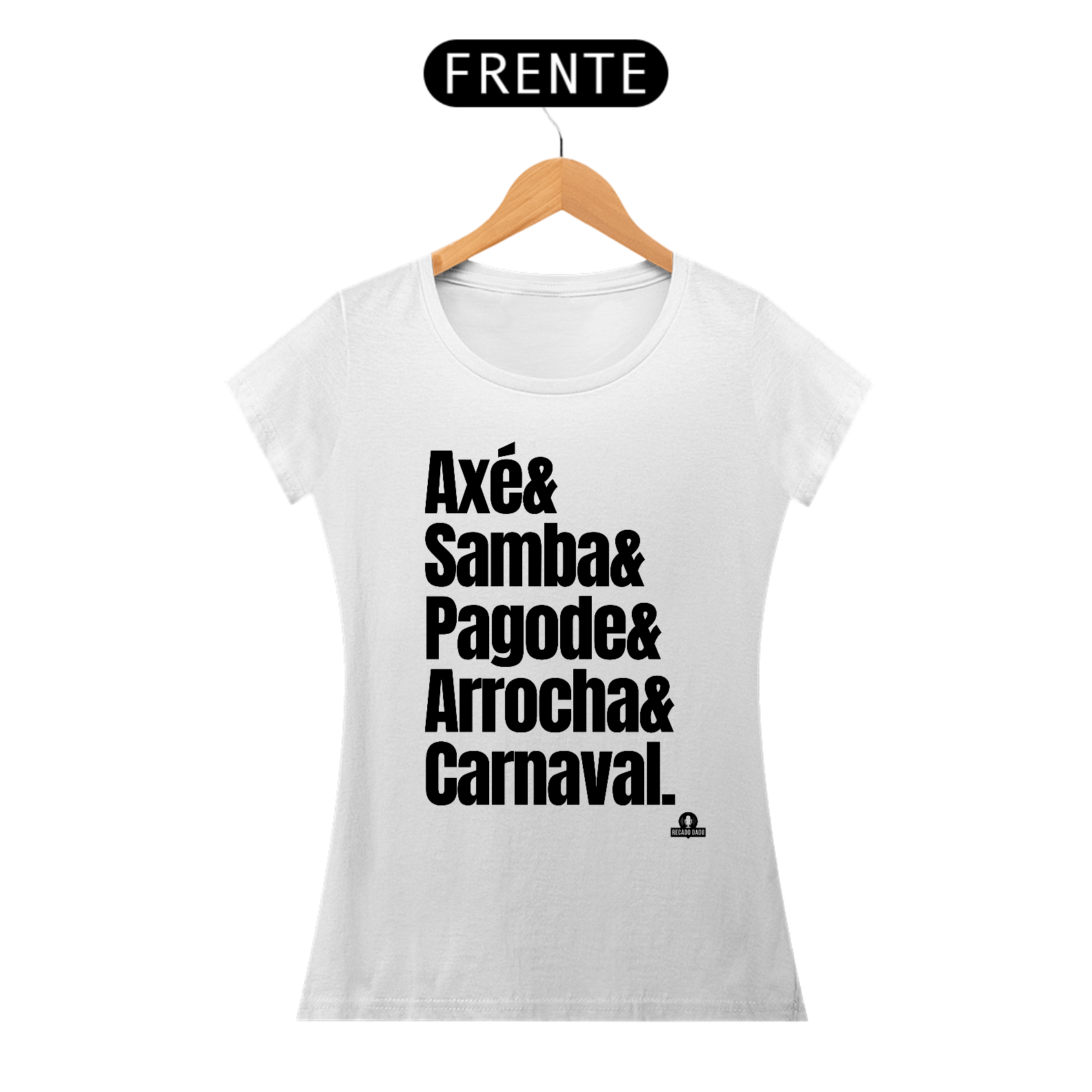 Camiseta baby long com estampa dos ritmos carnavalescos 