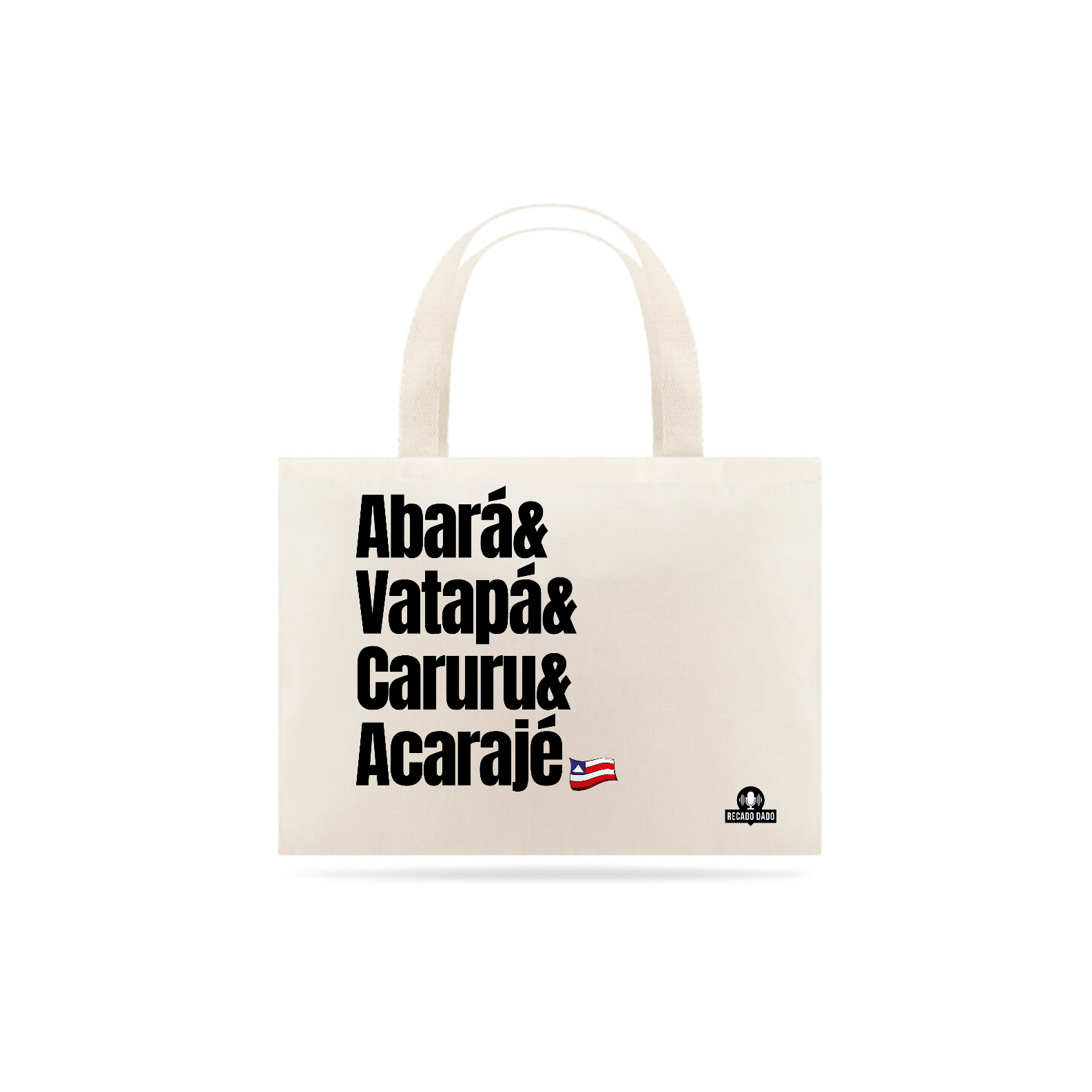 Ecobag Delícias da Bahia, com a frase 