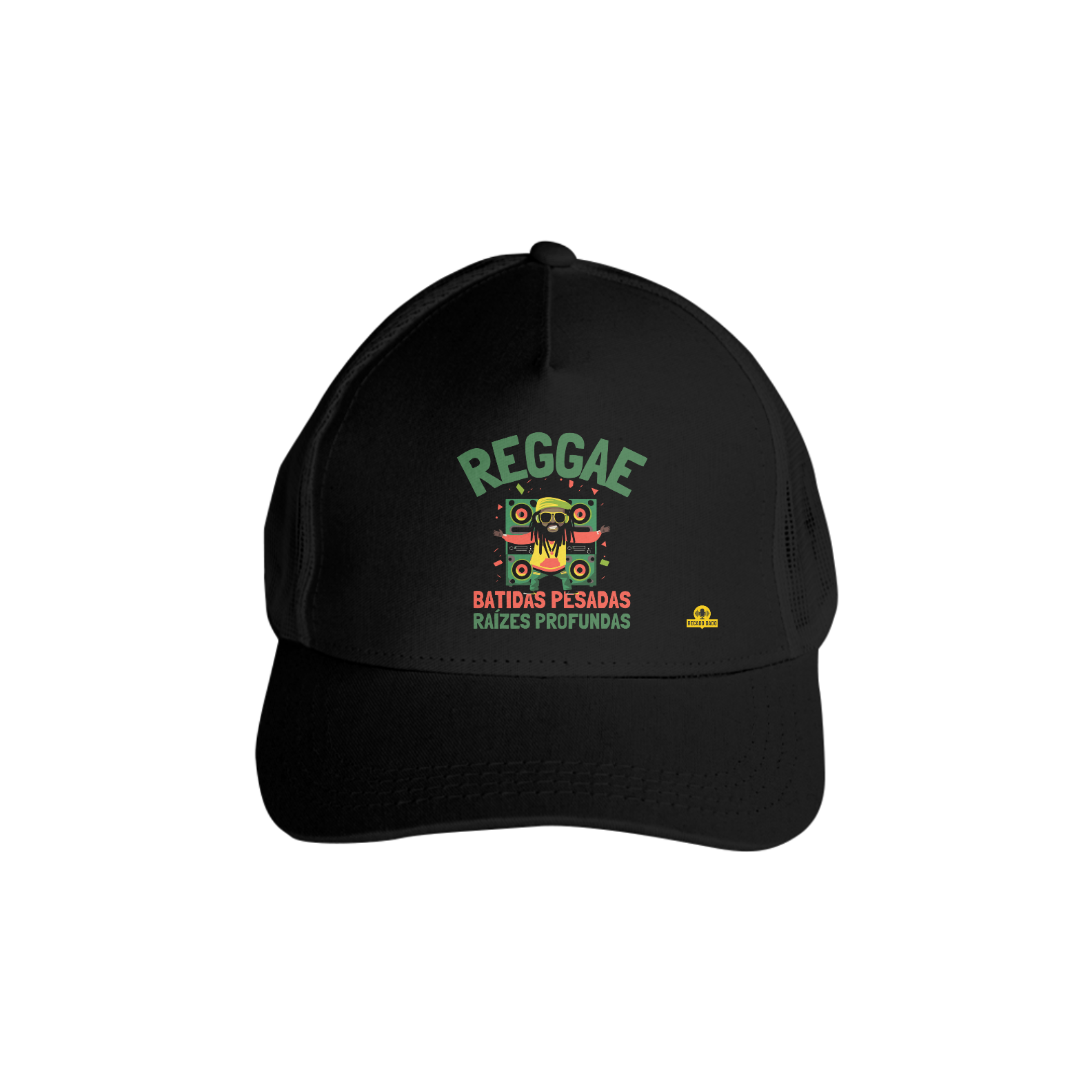 Boné de Reggae aba curva e frase 