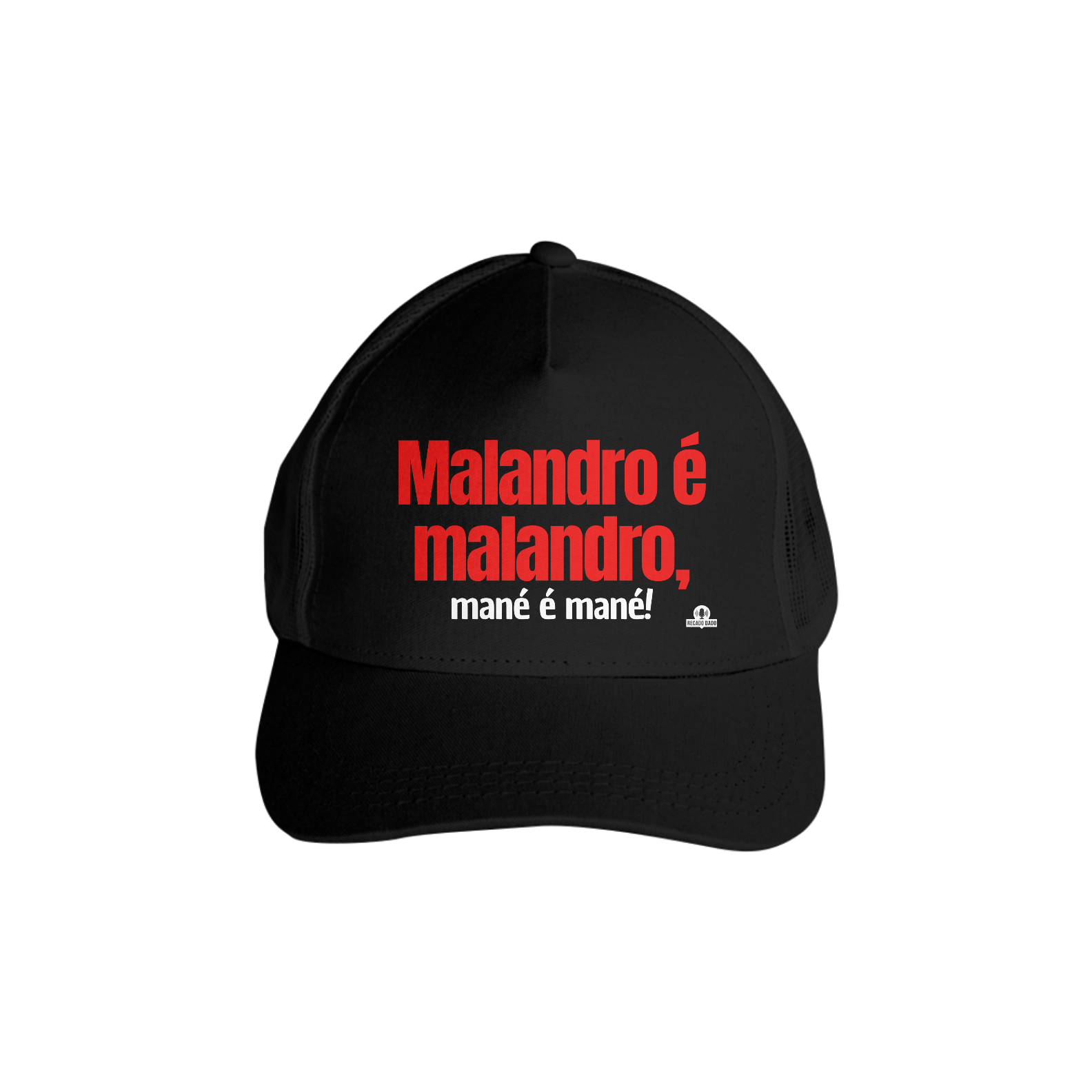Boné aba curva de samba com frase 