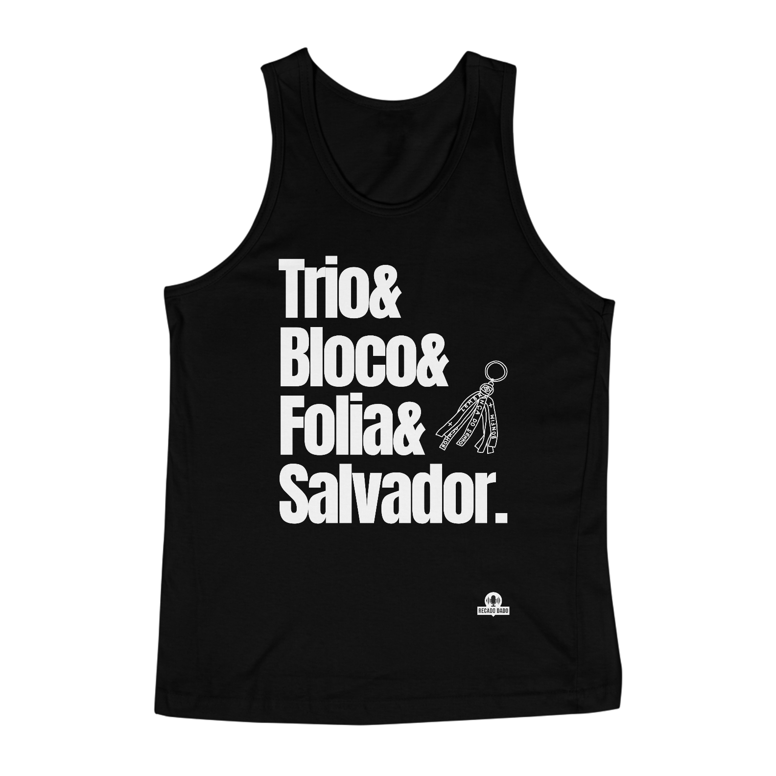 Camiseta regata para o carnaval de Salvador com frase 