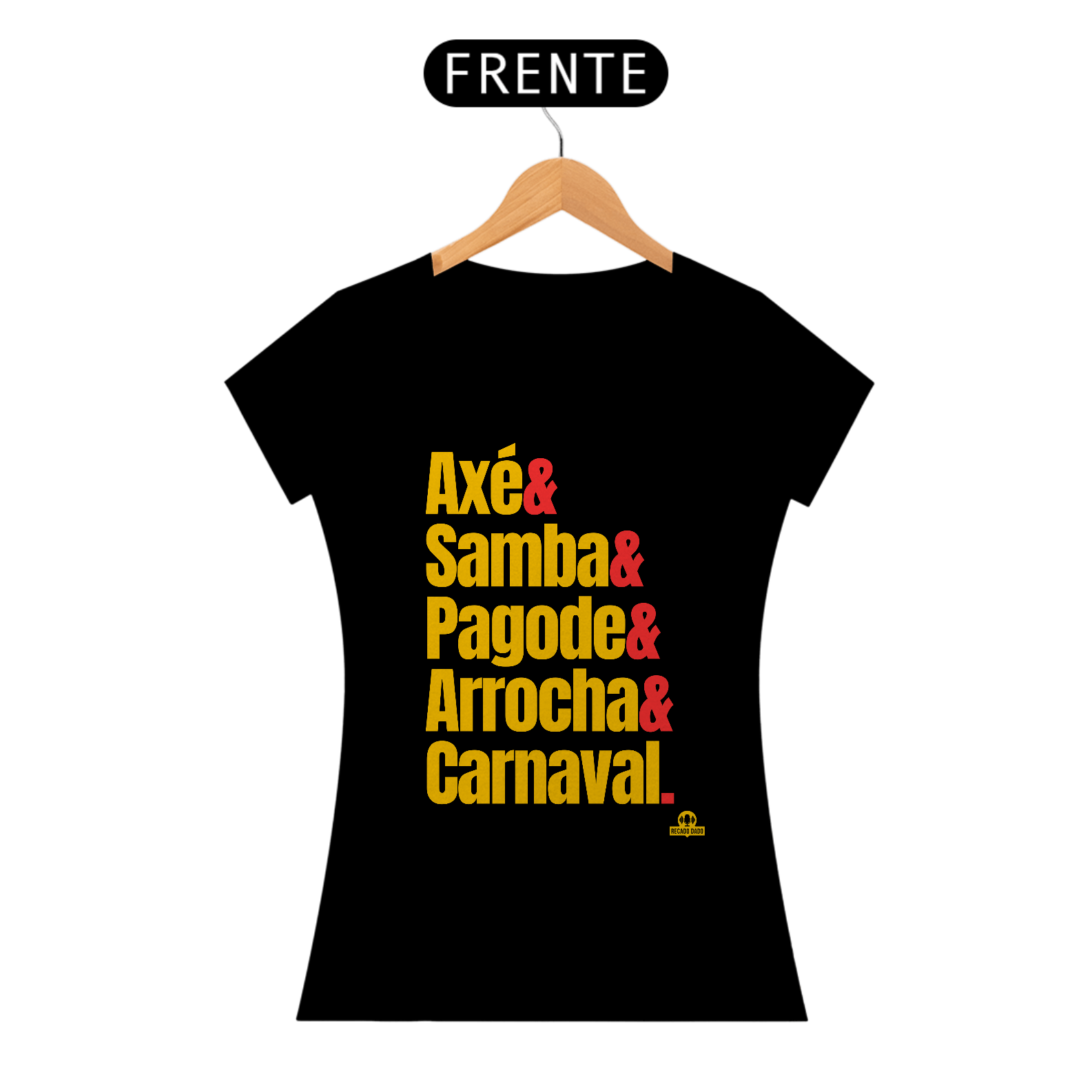 Camiseta baby long com estampa dos ritmos carnavalescos 
