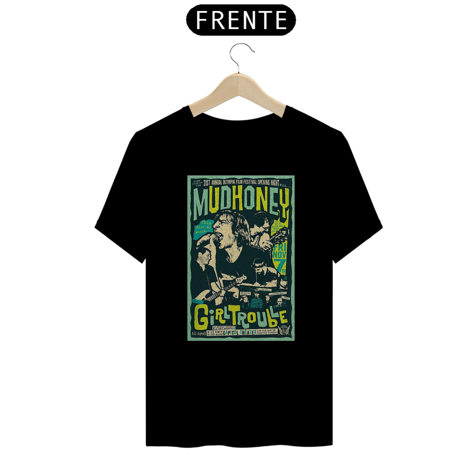 Camiseta Mudhoney - Girl Trouble - ANTES DE COMPRAR VEJA TABELA DE MEDIDAS ABAIXO DO BOTÃO COMPRAR, POIS TROCA POR ERRO DE TAMANHO É DE RESPONSABILIDADE SUA E GERA CUSTO PRA VOCÊ