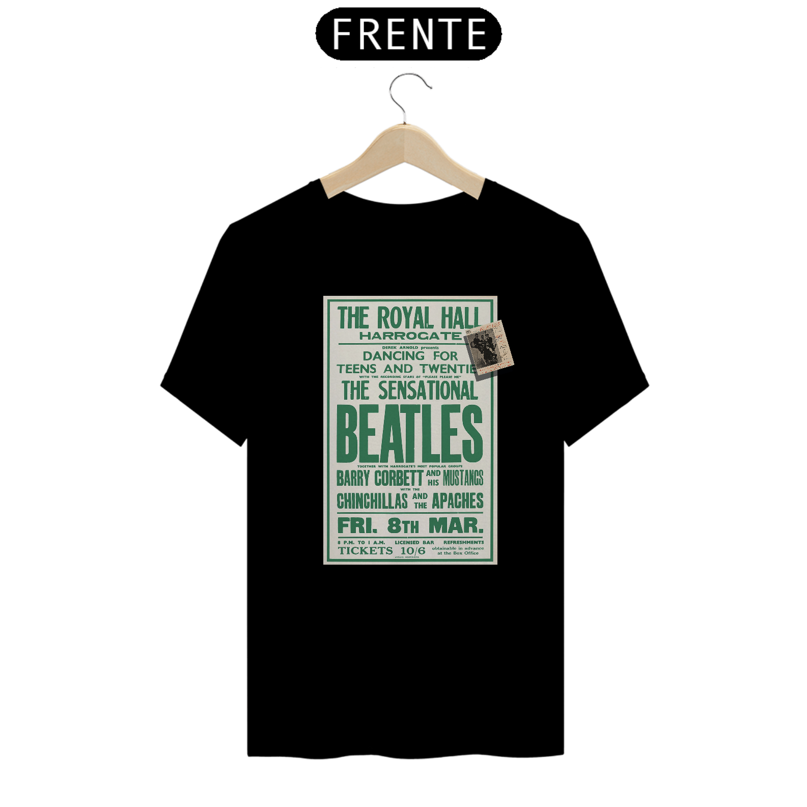 Camiseta The Beatles Show no The Royal Hall em 1963 Inglaterra 1963 - ANTES DE COMPRAR VEJA TABELA DE MEDIDAS ABAIXO DO BOTÃO COMPRAR, POIS TROCA POR ERRO DE TAMANHO É DE RESPONSABILIDADE SUA E GERA CUSTO PRA VOCÊ