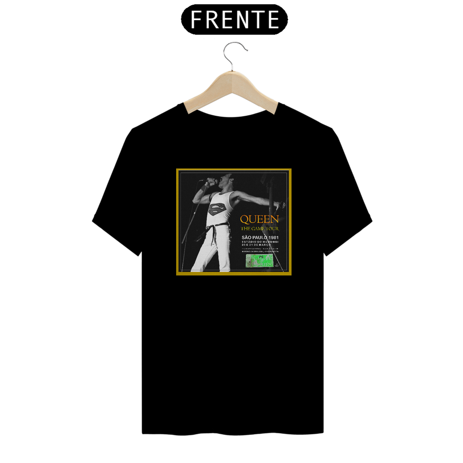 Camiseta Show Queen Morumbi 1981 - ANTES DE COMPRAR VEJA TABELA DE MEDIDAS ABAIXO DO BOTÃO COMPRAR, POIS TROCA POR ERRO DE TAMANHO É DE RESPONSABILIDADE SUA E GERA CUSTO PRA VOCÊ