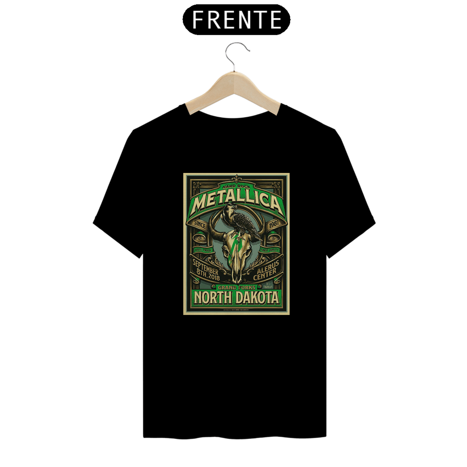 Camiseta Metallica Concerto em North Dakota 2018 - ANTES DE COMPRAR VEJA TABELA DE MEDIDAS ABAIXO DO BOTÃO COMPRAR, POIS TROCA POR ERRO DE TAMANHO É DE RESPONSABILIDADE SUA E GERA CUSTO PRA VOCÊ
