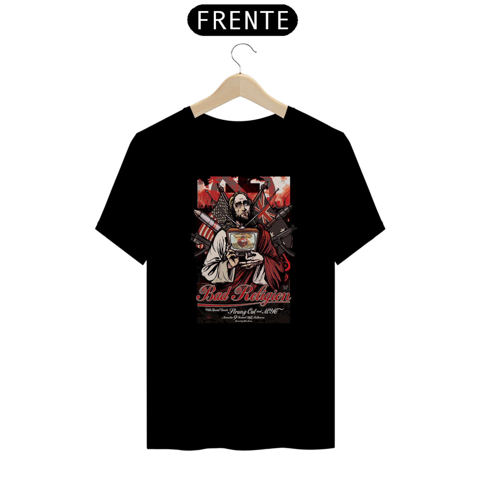 Camiseta Bad Religion - ANTES DE COMPRAR VEJA TABELA DE MEDIDAS ABAIXO DO BOTÃO COMPRAR, POIS TROCA POR ERRO DE TAMANHO É DE RESPONSABILIDADE SUA E GERA CUSTO PRA VOCÊ