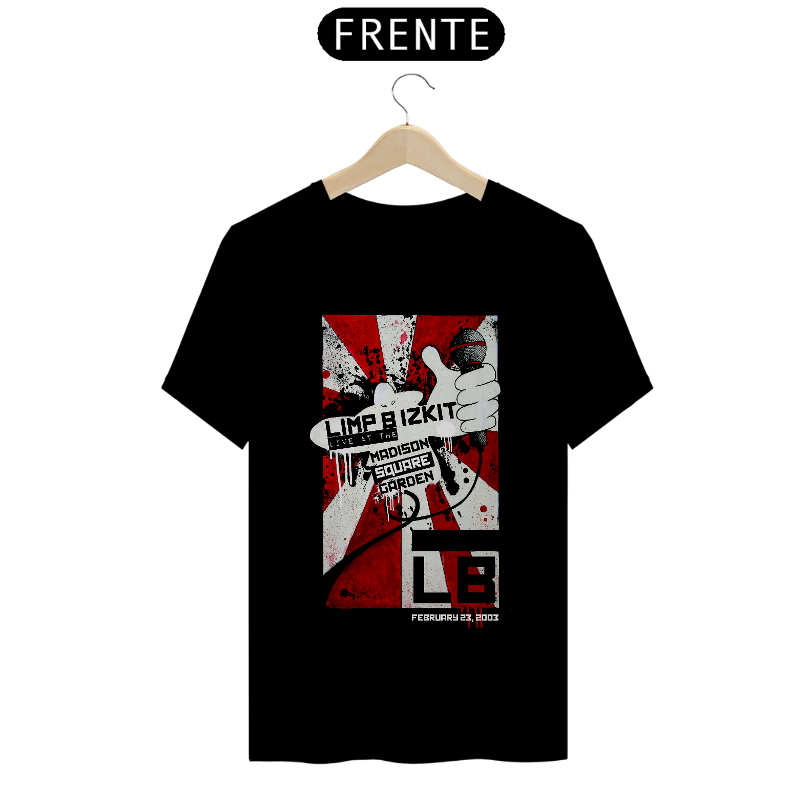 Camiseta Limp Bizkit primeiro show no Madison Square Garden em 2003 - ANTES DE COMPRAR VEJA TABELA DE MEDIDAS ABAIXO DO BOTÃO COMPRAR, POIS TROCA POR ERRO DE TAMANHO É DE RESPONSABILIDADE SUA E GERA CUSTO PRA VOCÊ
