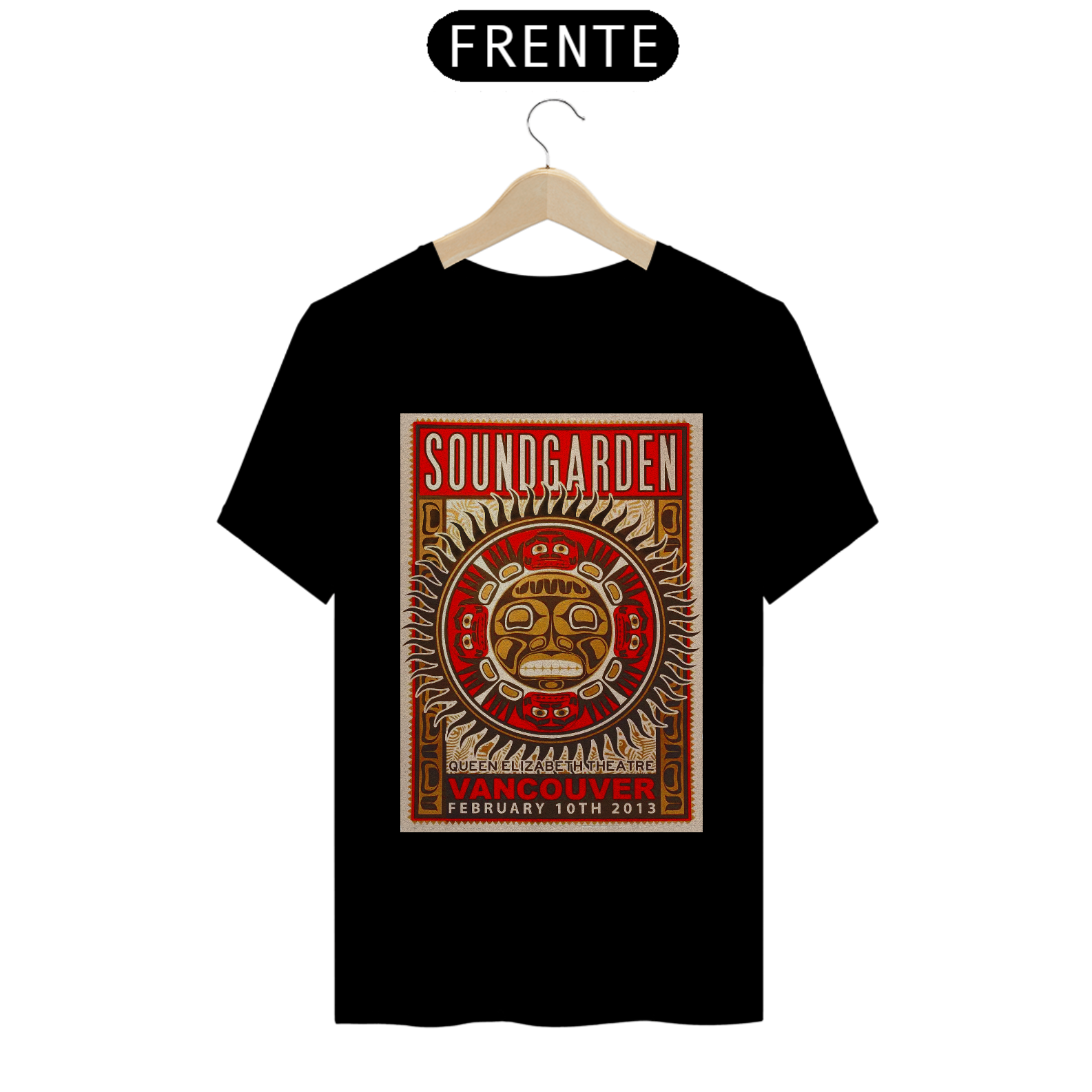 Camiseta Soundgarden show de 2013 em Vancouver - ANTES DE COMPRAR VEJA TABELA DE MEDIDAS ABAIXO DO BOTÃO COMPRAR, POIS TROCA POR ERRO DE TAMANHO É DE RESPONSABILIDADE SUA E GERA CUSTO PRA VOCÊ