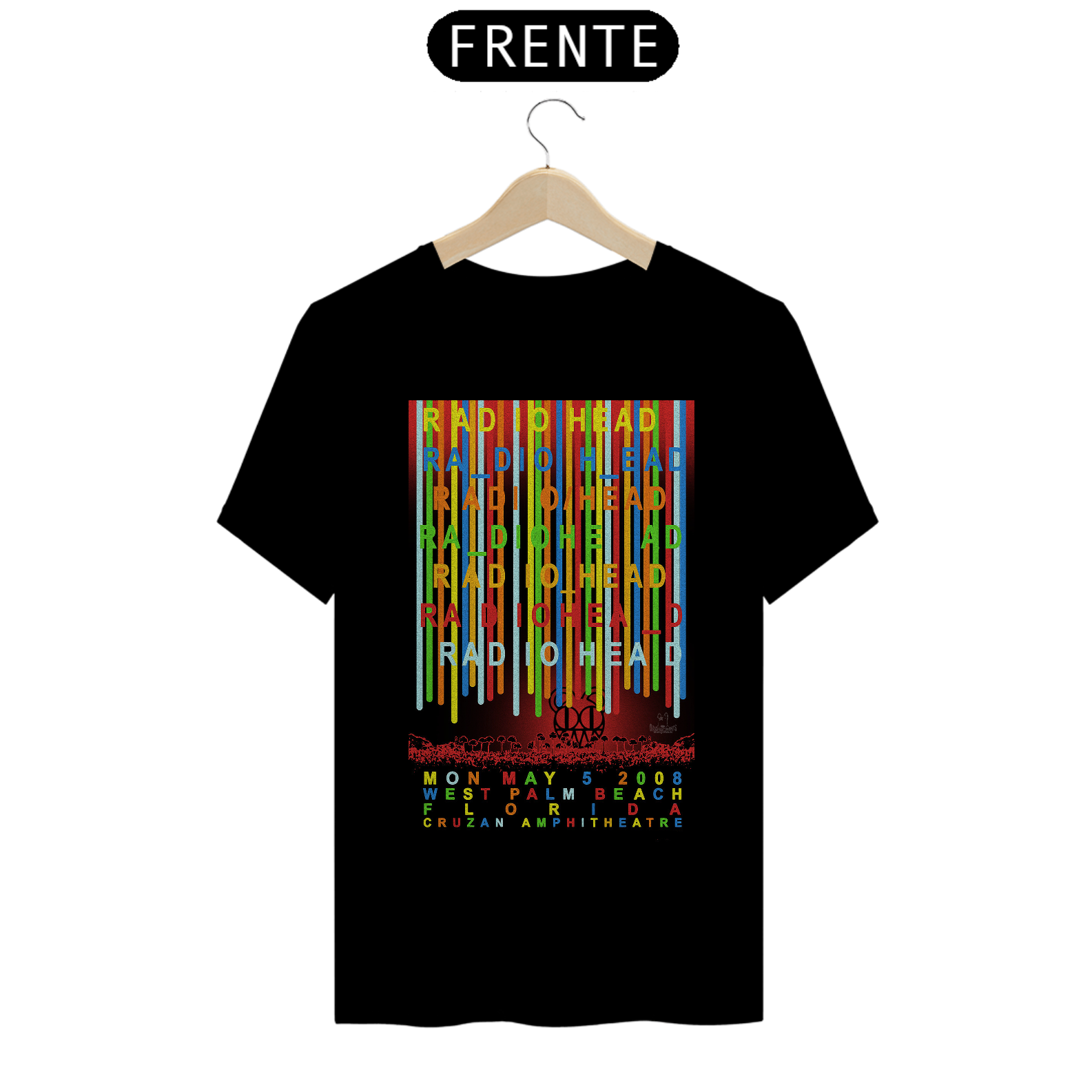 Camiseta Radiohead show em Palm Beach Florida em 2008 - ANTES DE COMPRAR VEJA TABELA DE MEDIDAS ABAIXO DO BOTÃO COMPRAR, POIS TROCA POR ERRO DE TAMANHO É DE RESPONSABILIDADE SUA E GERA CUSTO PRA VOCÊ