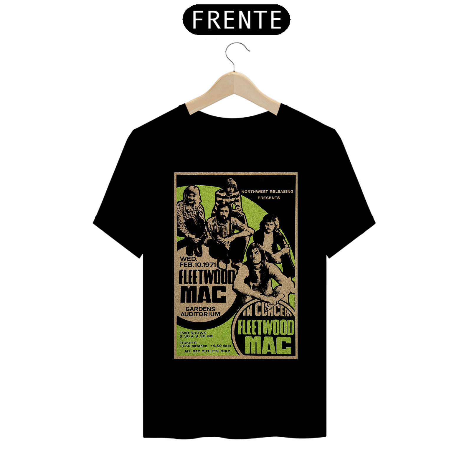 Camiseta Fleetwood Mac Show VANCOUVER, CANADA 1971 - ANTES DE COMPRAR VEJA TABELA DE MEDIDAS ABAIXO DO BOTÃO COMPRAR, POIS TROCA POR ERRO DE TAMANHO É DE RESPONSABILIDADE SUA E GERA CUSTO PRA VOCÊ