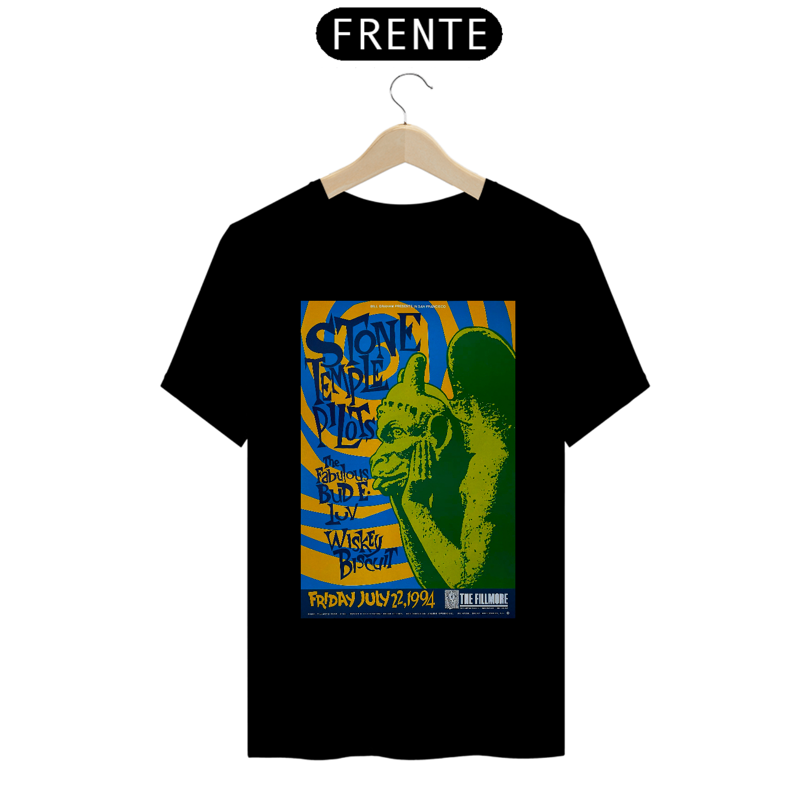 Camiseta Stone Temple Pilots, show de 1994 Fillmore Auditorium (San Francisco, CA) - ANTES DE COMPRAR VEJA TABELA DE MEDIDAS ABAIXO DO BOTÃO COMPRAR, POIS TROCA POR ERRO DE TAMANHO É DE RESPONSABILIDADE SUA E GERA CUSTO PRA VOCÊ