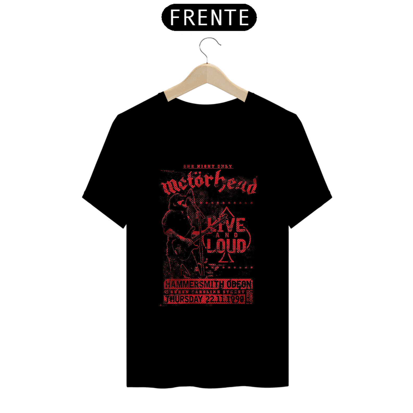 Camiseta Motorhead show 1990 em Londres- ANTES DE COMPRAR VEJA TABELA DE MEDIDAS ABAIXO DO BOTÃO COMPRAR, POIS TROCA POR ERRO DE TAMANHO É DE RESPONSABILIDADE SUA E GERA CUSTO PRA VOCÊ