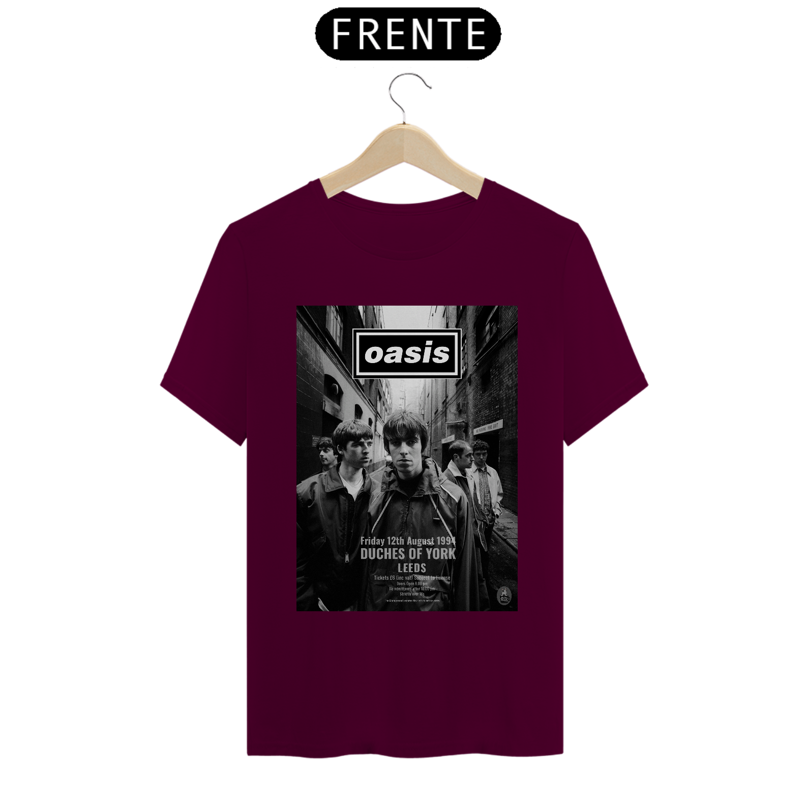 Camiseta Oasis de 1994 Show em Londres - ANTES DE COMPRAR VEJA TABELA DE MEDIDAS ABAIXO DO BOTÃO COMPRAR, POIS TROCA POR ERRO DE TAMANHO É DE RESPONSABILIDADE SUA E GERA CUSTO PRA VOCÊ