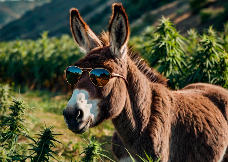 Poster Burro na Plantação