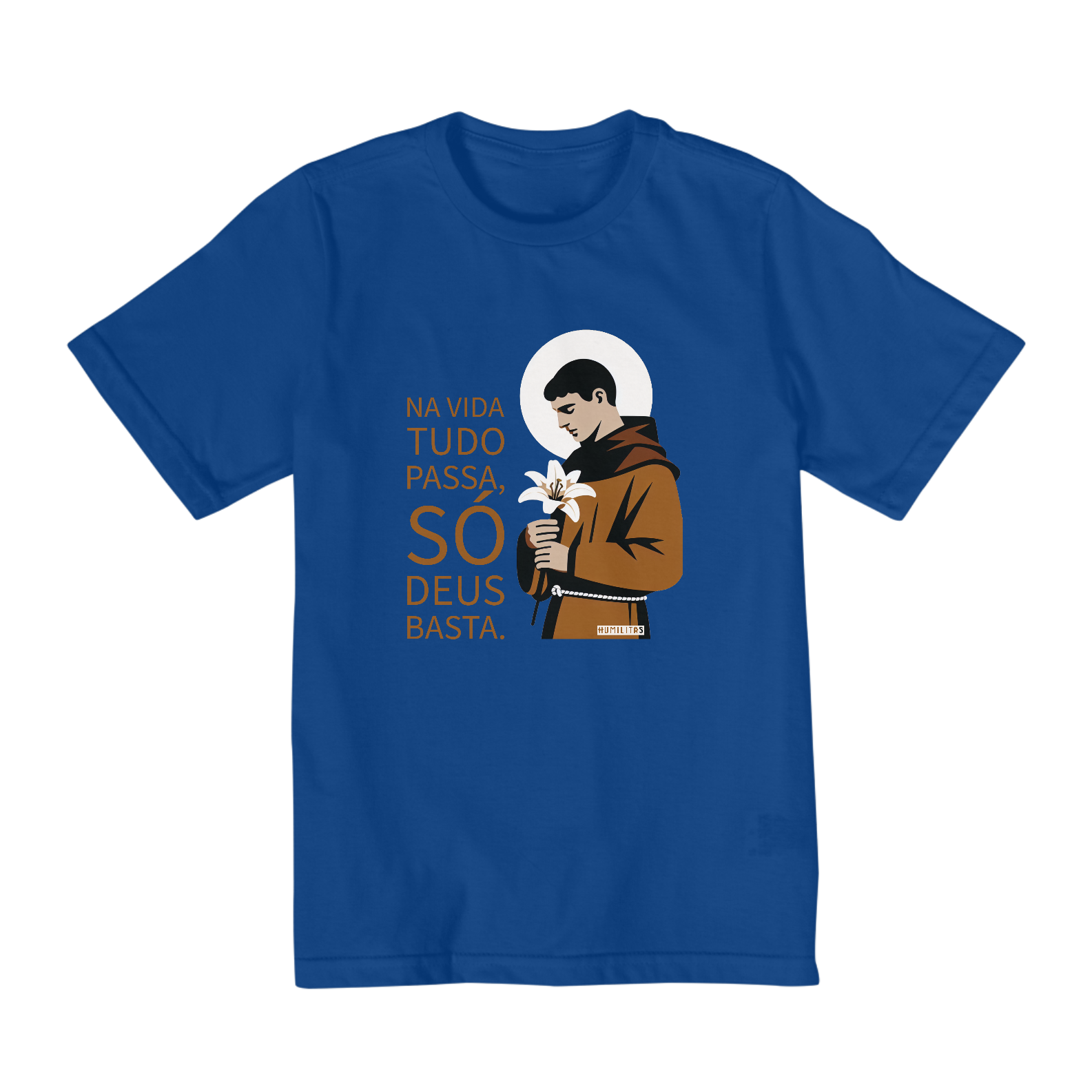 T-Shirt Infantil 10 a 14 anos Humilitas Cloth: Santo Antônio | Coleção Santidade nas Ruas