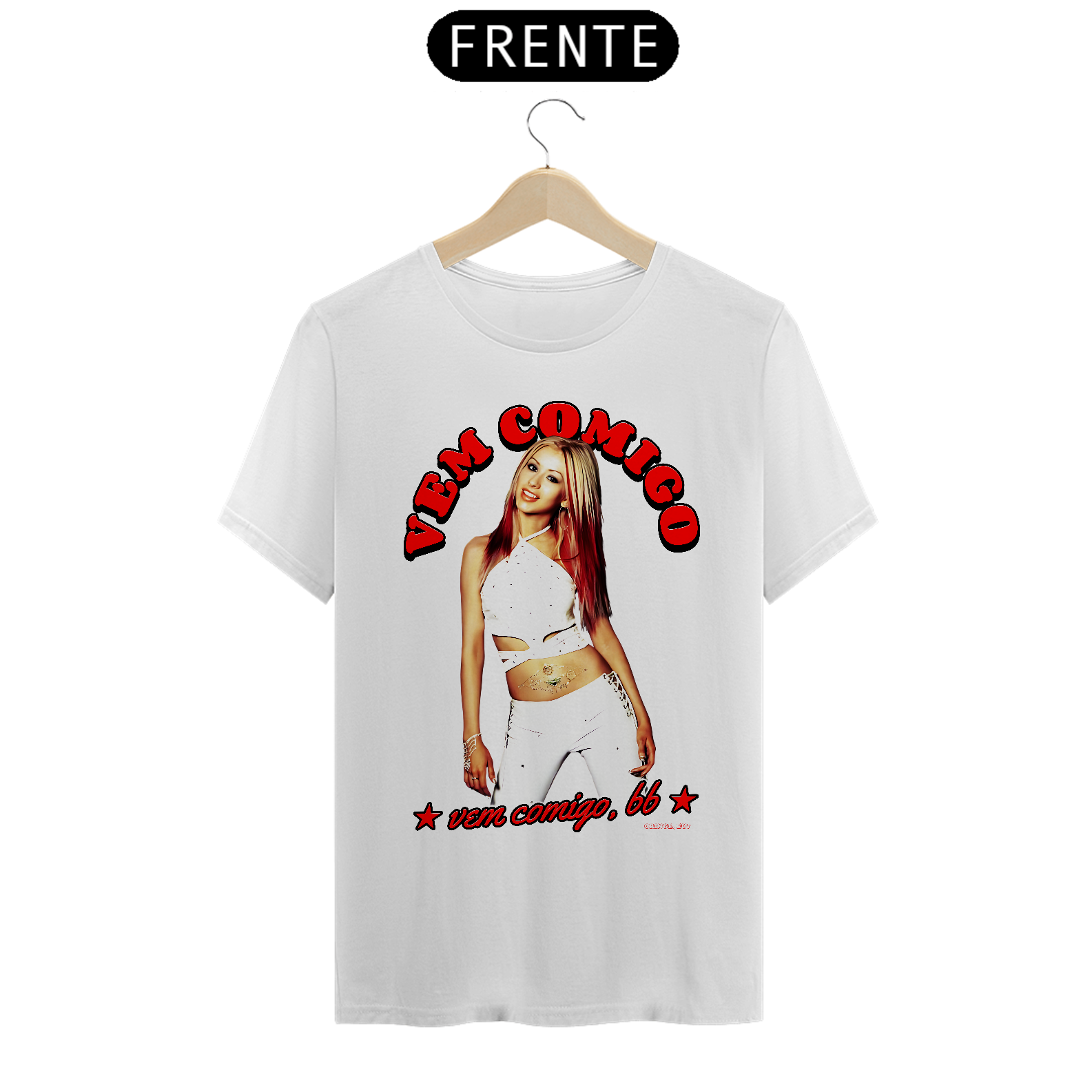 camiseta xtina - vem comigo (do P ao GG)