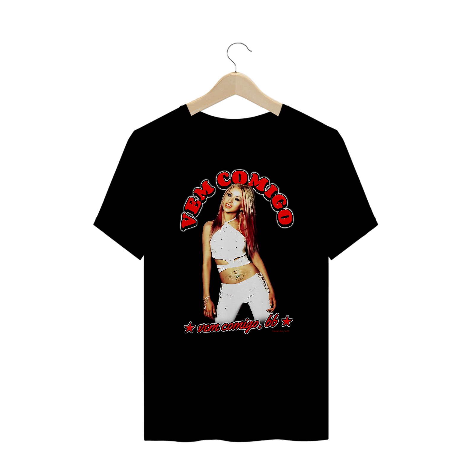 camiseta xtina - vem comigo (plus size)