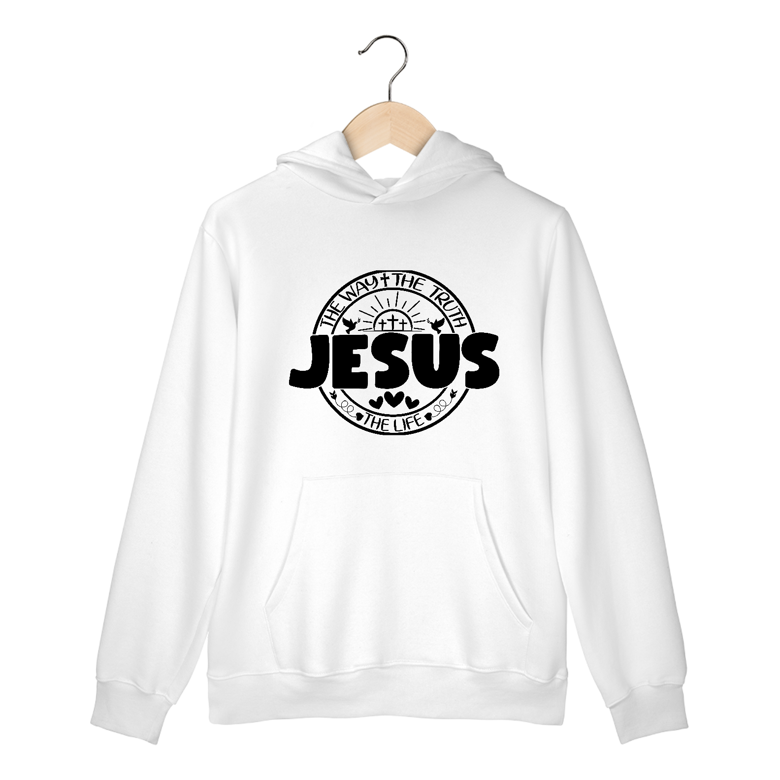 MOLETOM CANGURU | JESUS THE WAY + THE TRUTH + THE LIFE