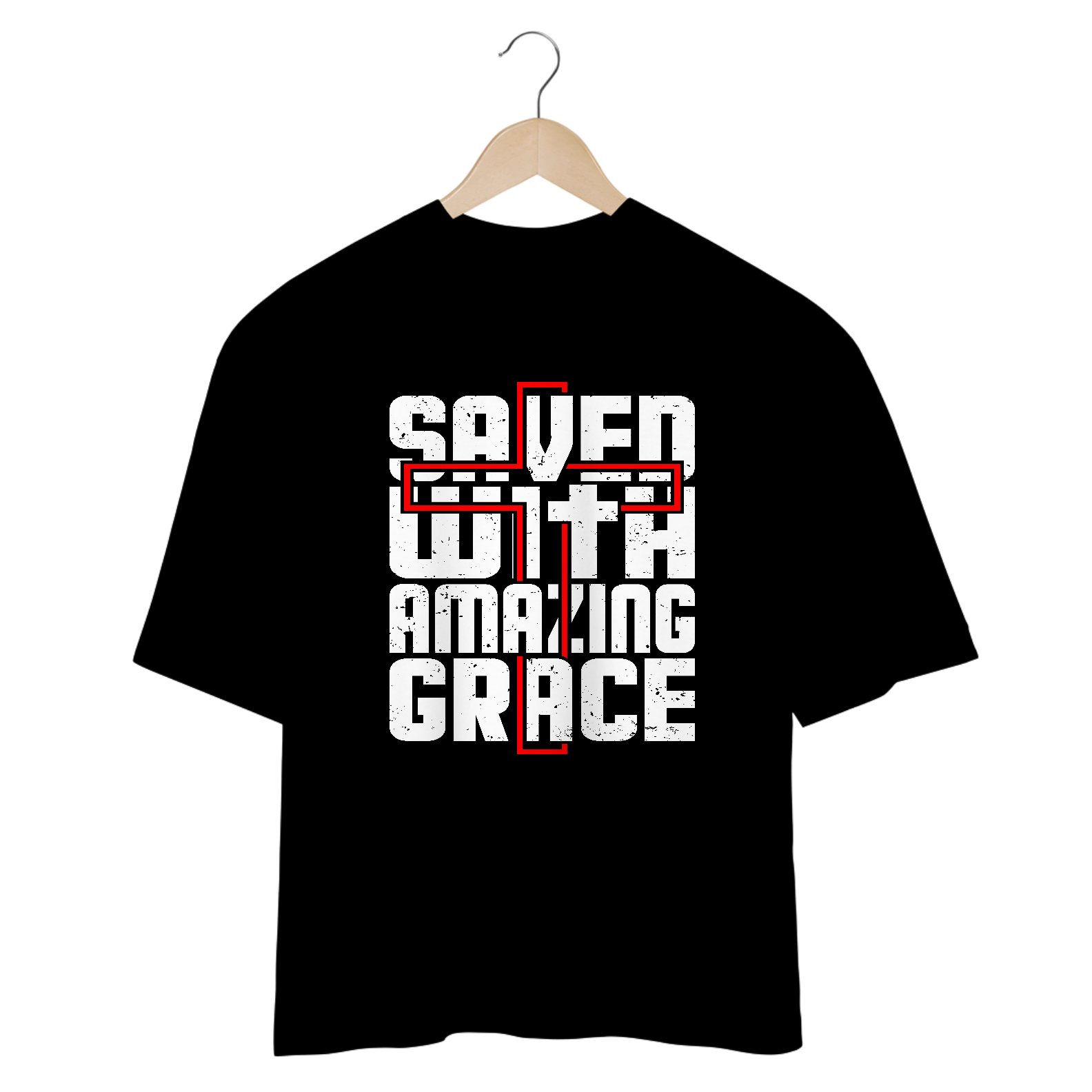CAMISA OVERSIZED | SAVED WITH AMAZING GRACE