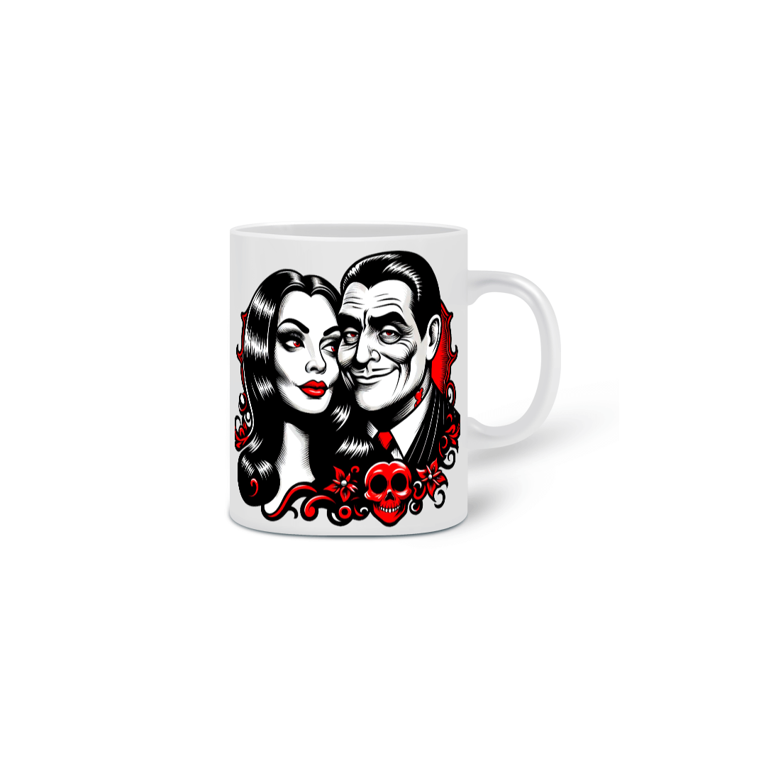 Caneca Gomez e Morticia dele.