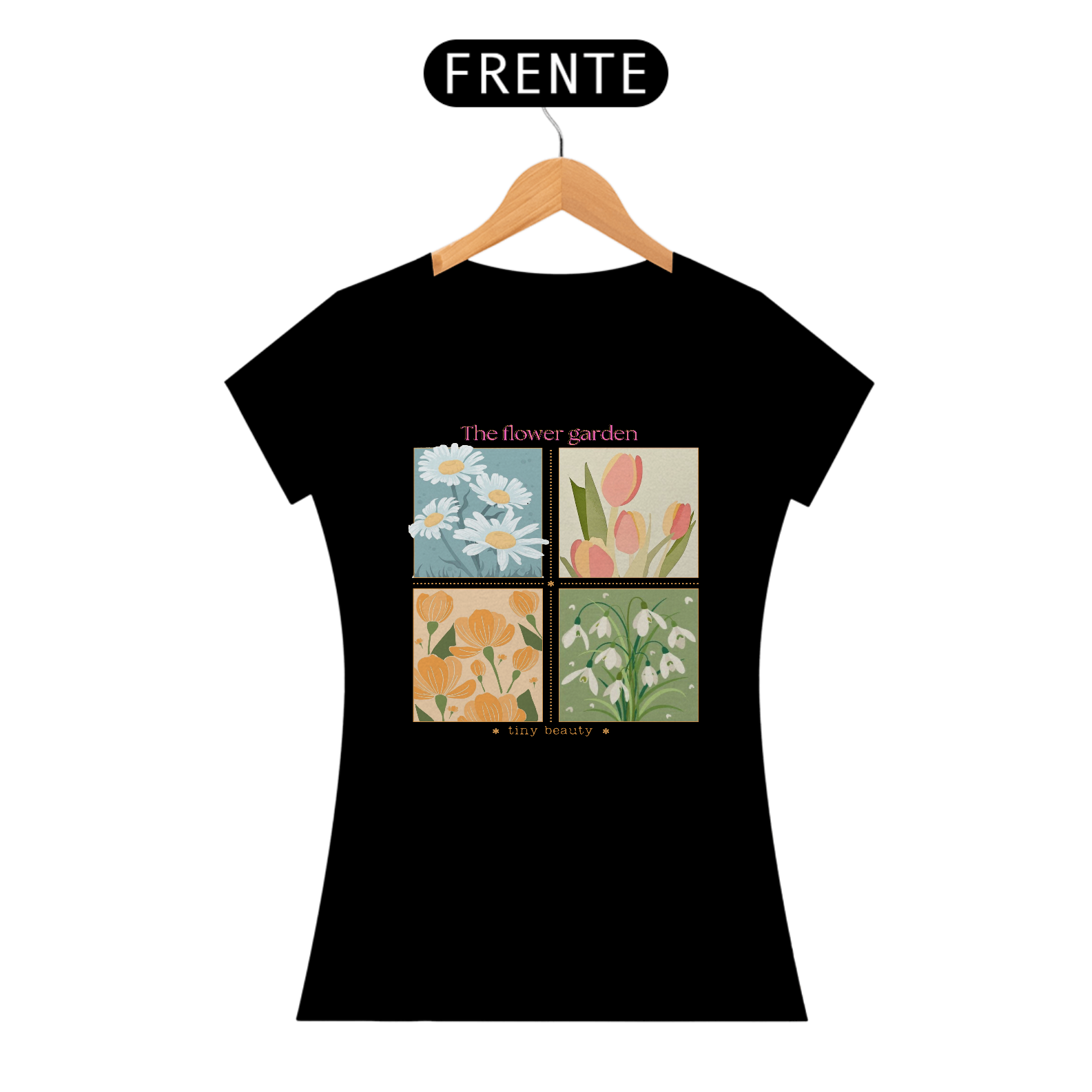 Camiseta Baby Long - Flower Garden