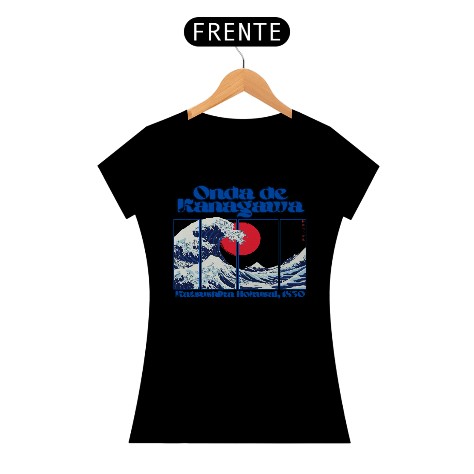 Camiseta Baby Long - Onda de Kanagawa