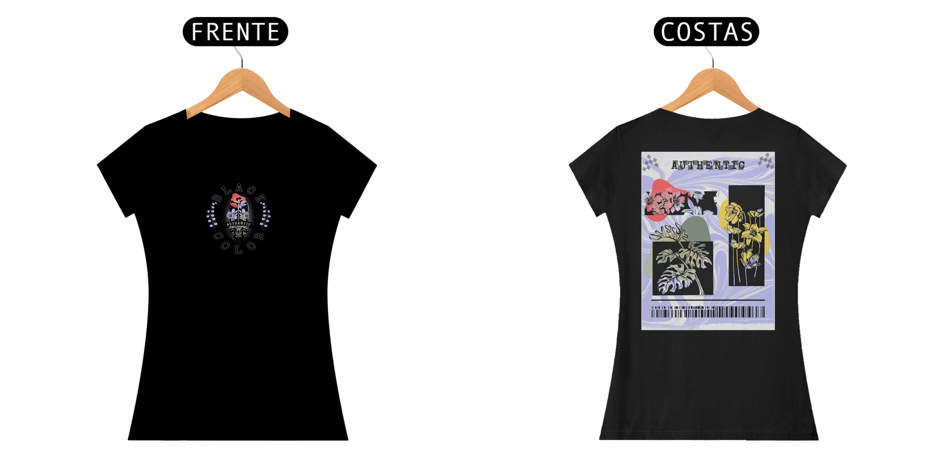 Camiseta Baby Long - Authentic Black Color