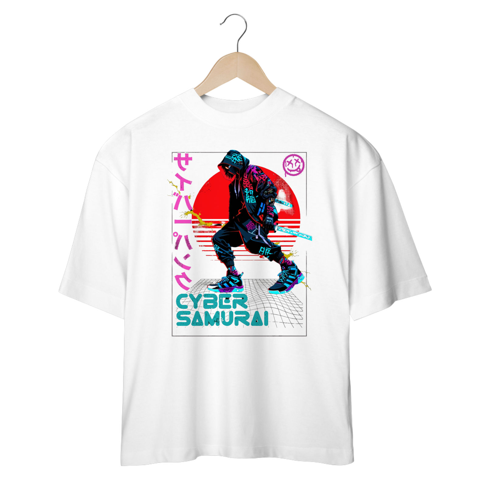 Camiseta Oversized Cyber Samurai