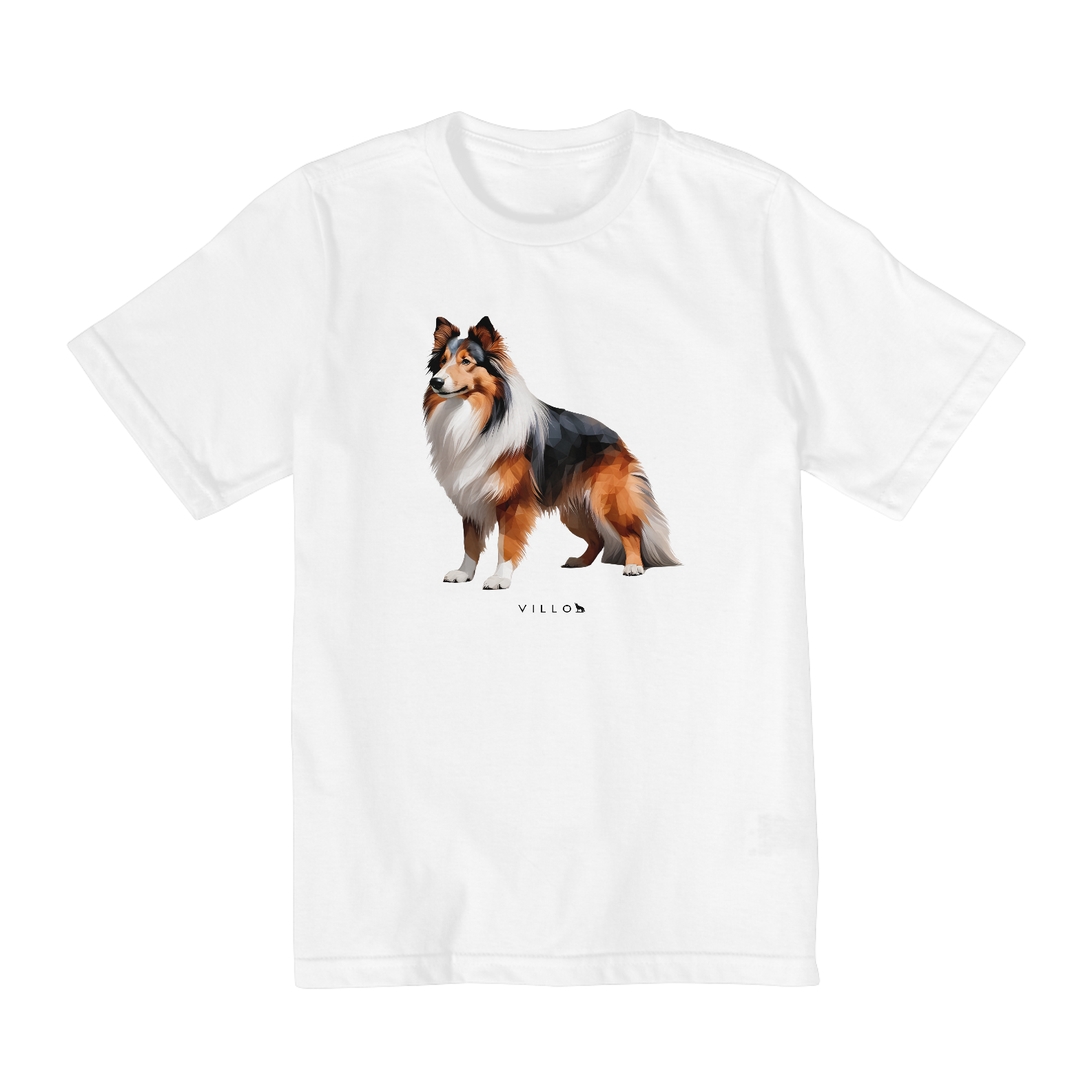 Camiseta Infantil Confort - De 2 a 8 anos Pastor Shetland Pug