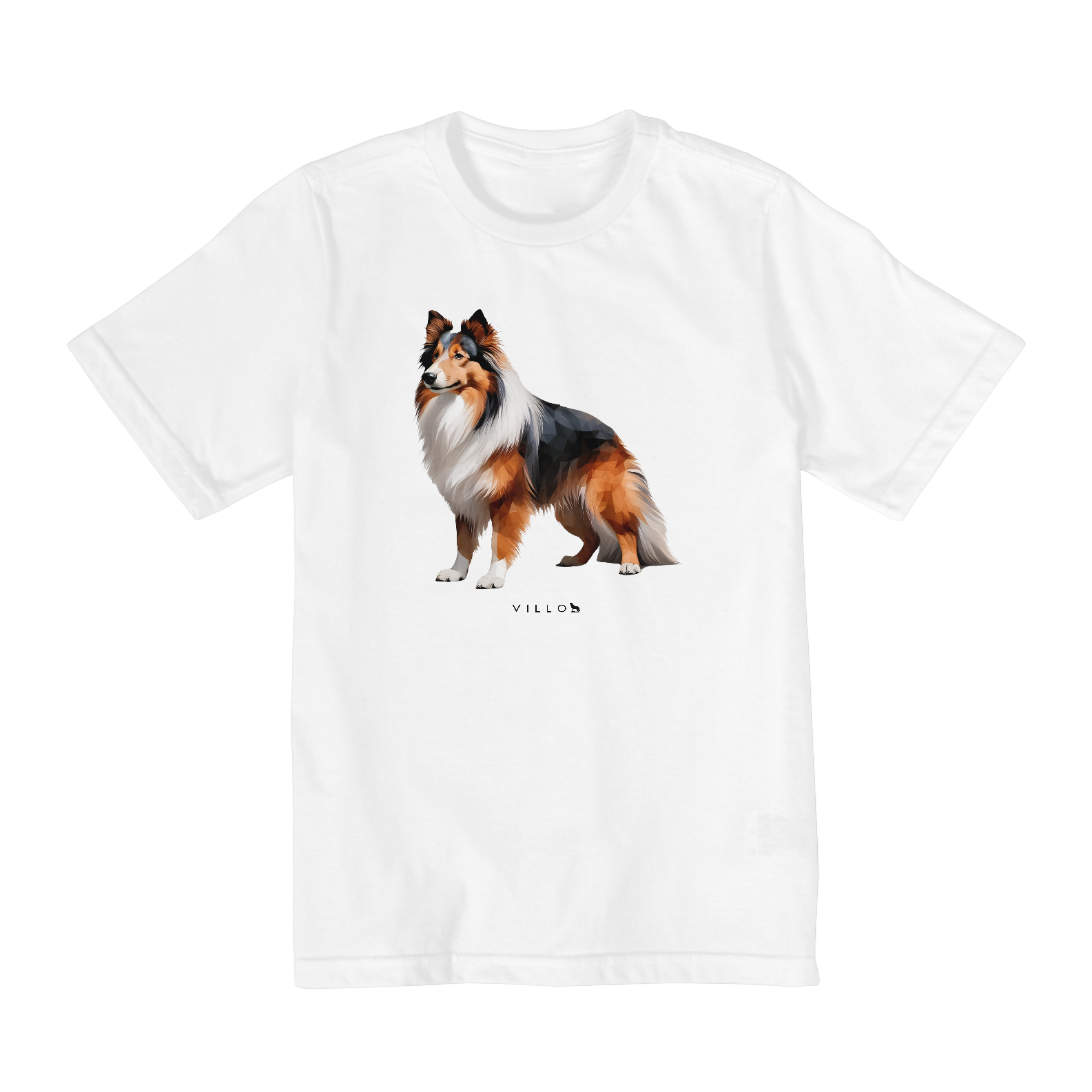 Camiseta Infantil Confort - De 10 a 14 anos Pastor Shetland Pug