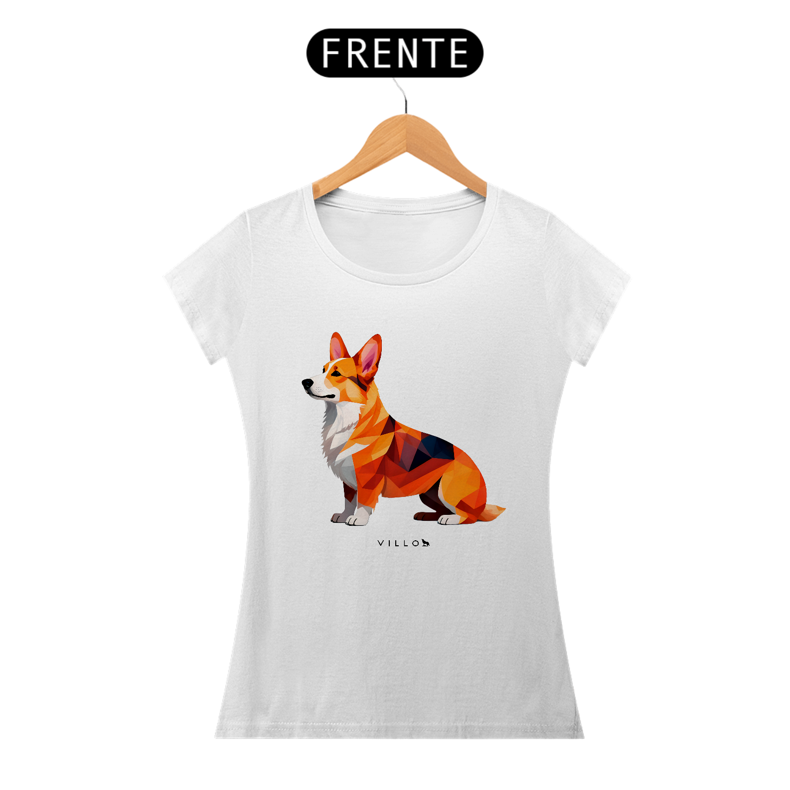 Camiseta Baby Long Confort Corgi Pembroke