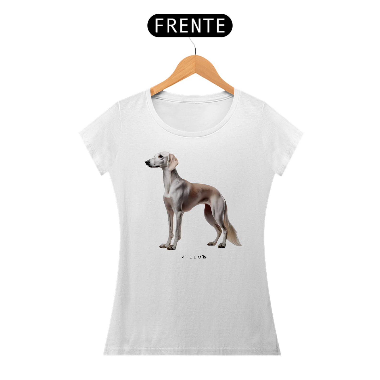 Camiseta Baby Long Confort Saluki pelo curto