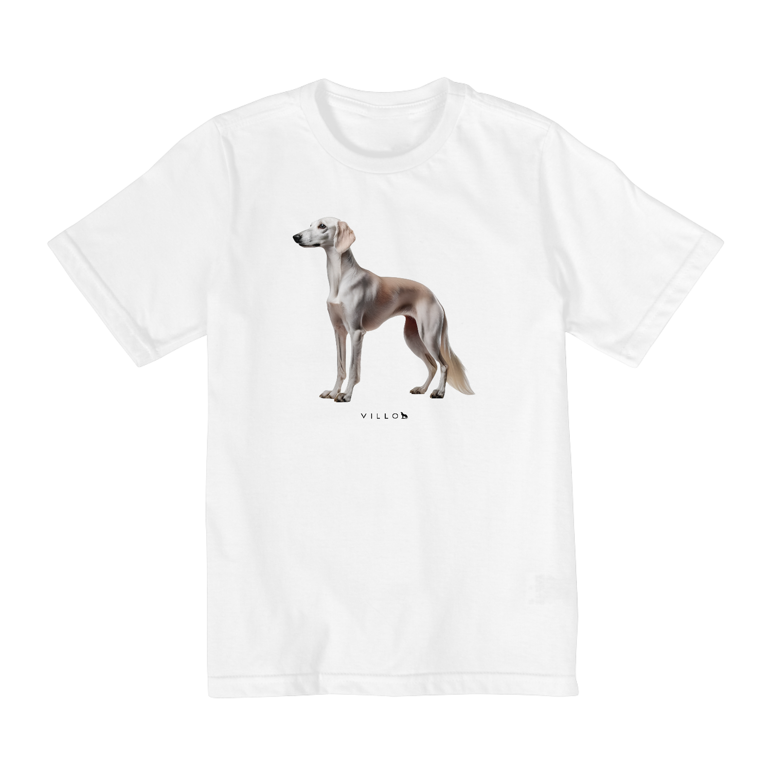 Camiseta Infantil Confort - De 10 a 14 anos Saluki pelo curto