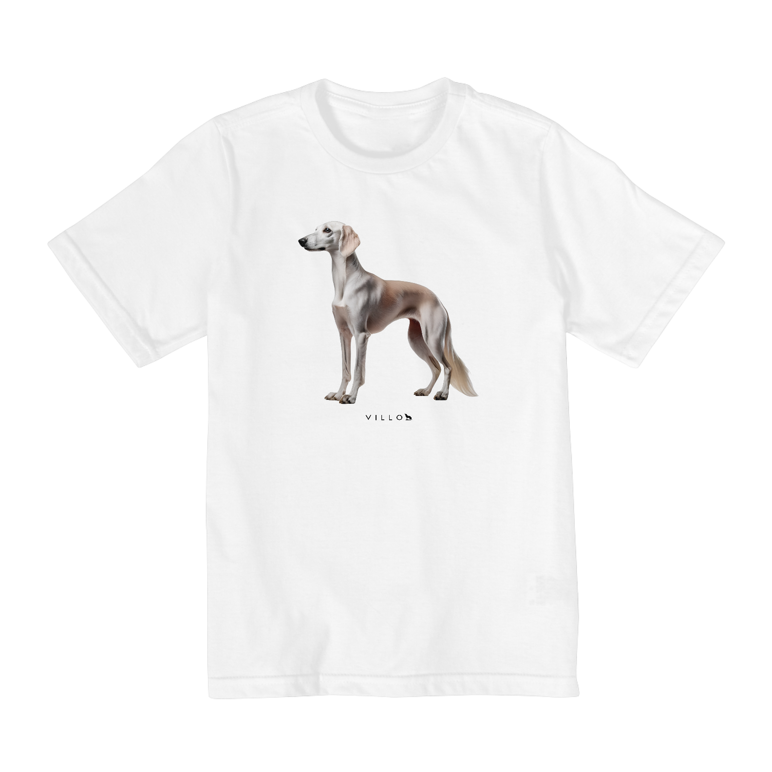 Camiseta Infantil Confort - De 2 a 8 anos Saluki pelo curto