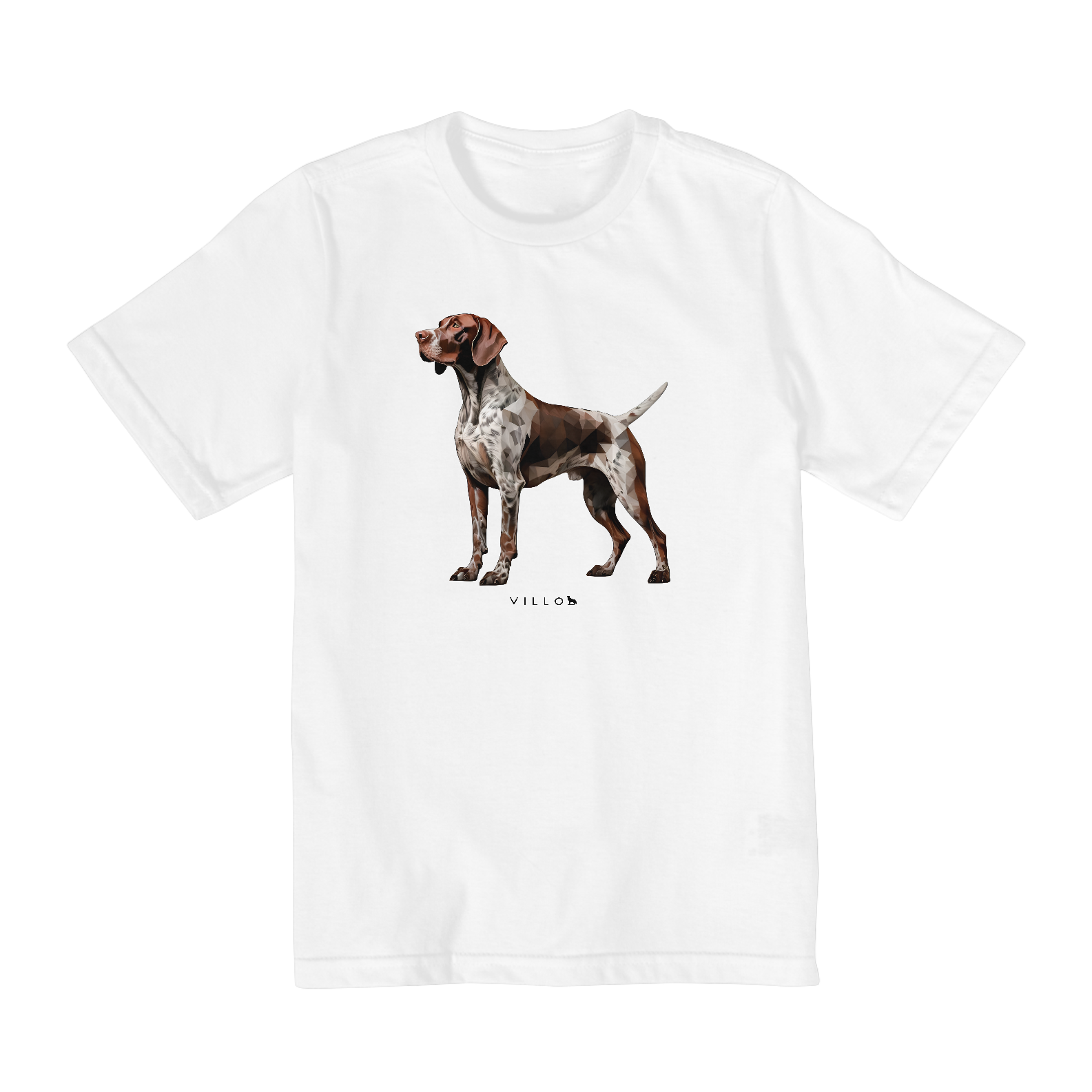 Camiseta Infantil Confort - De 10 a 14 anos Braco Alemão de pelo curto