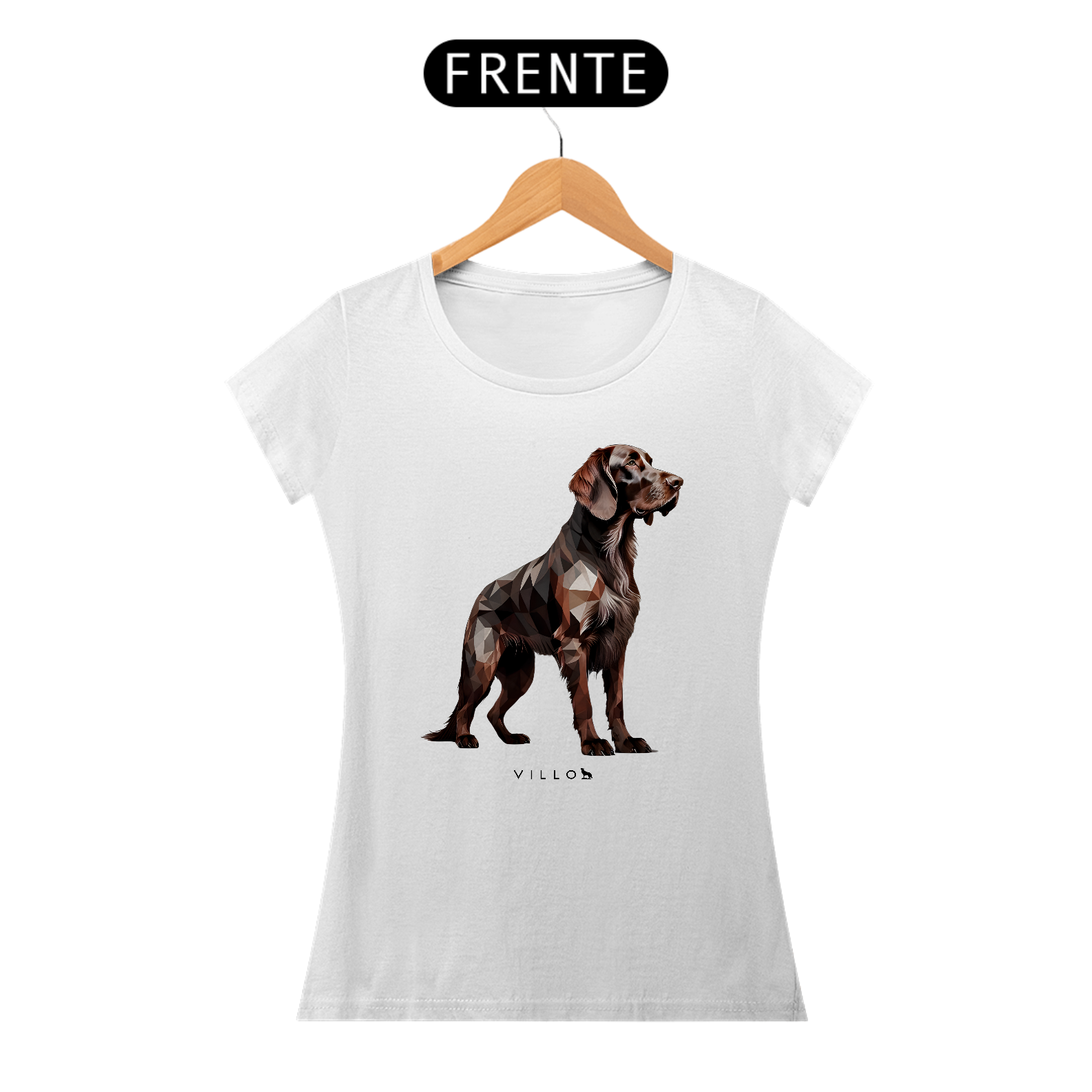 Camiseta Baby Long Confort Braco Alemão de pelo longo