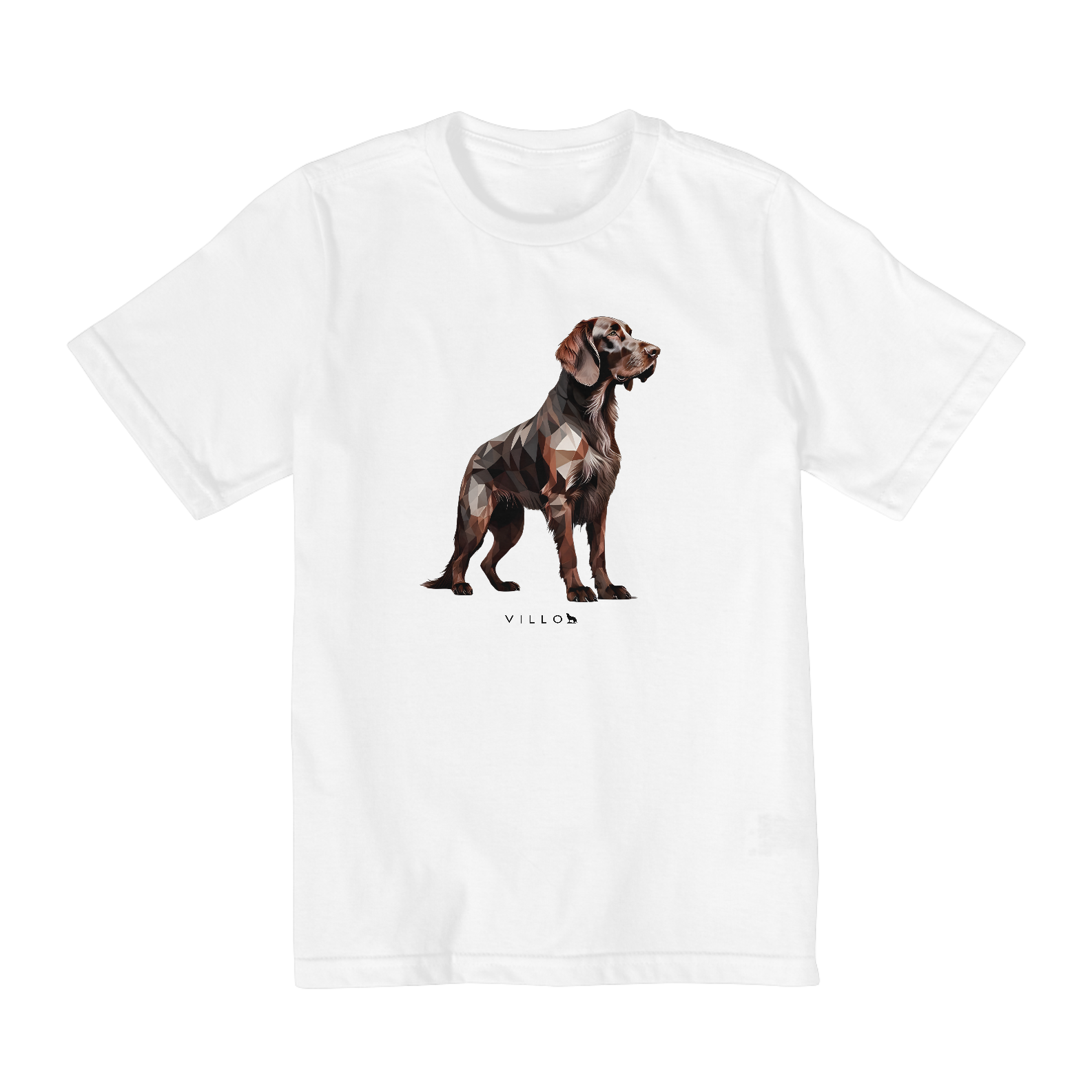 Camiseta Infantil Confort - De 10 a 14 anos Braco Alemão de pelo longo
