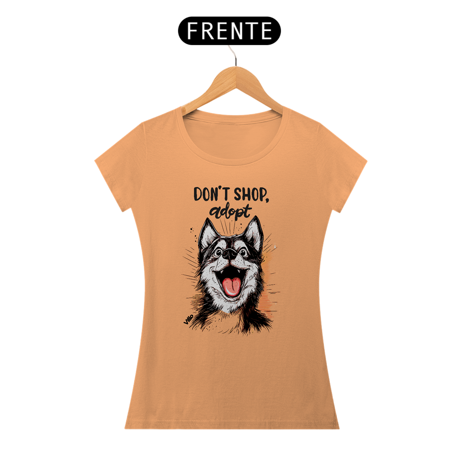 Camiseta Baby Long Estonada Don´t shop Adopt