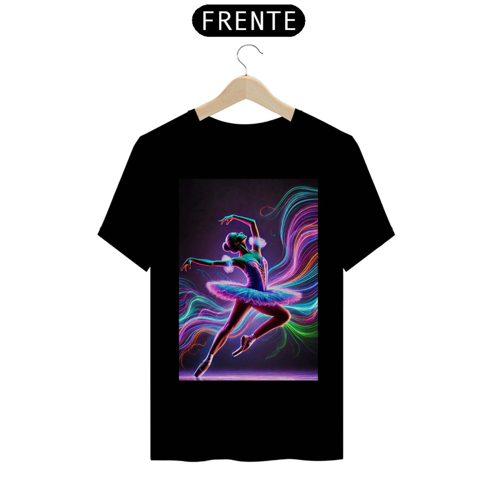 Camiseta Básica unissex em Algodão estampa Bailarina - #24050
