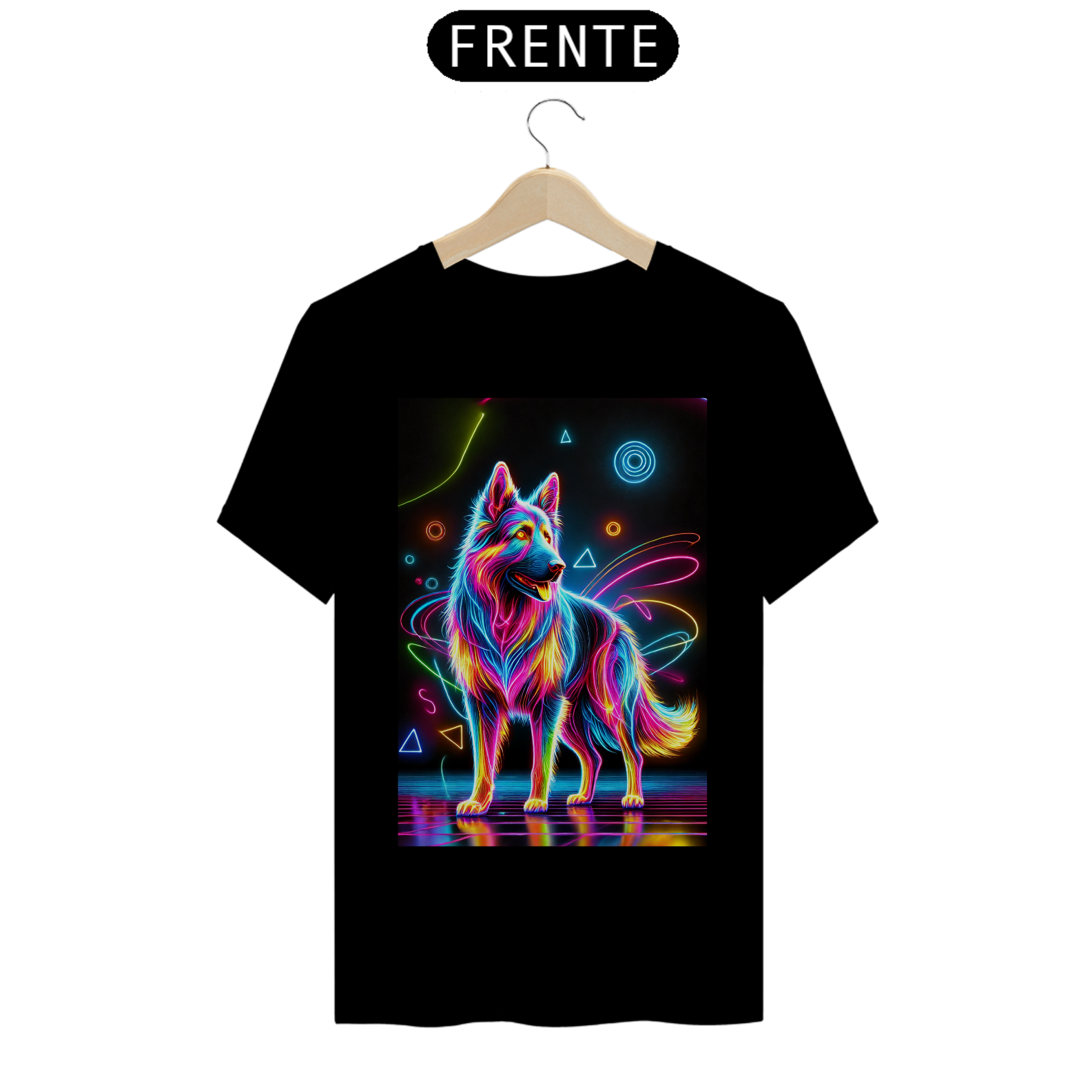 Camiseta Básica unissex em Algodão estampa Pastor Alemão - #24047