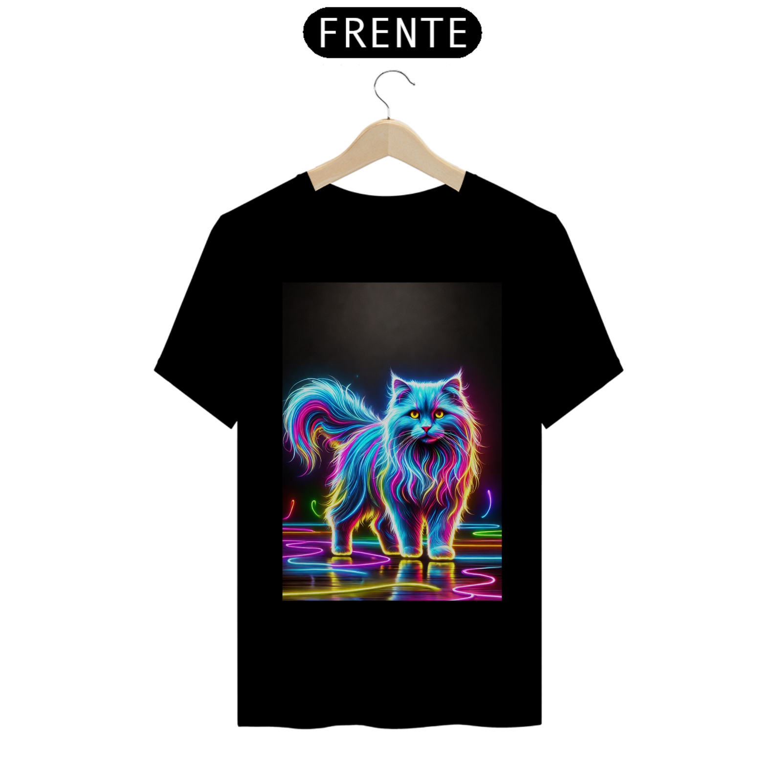 Camiseta Básica unissex em Algodão estampa Gato - #24035