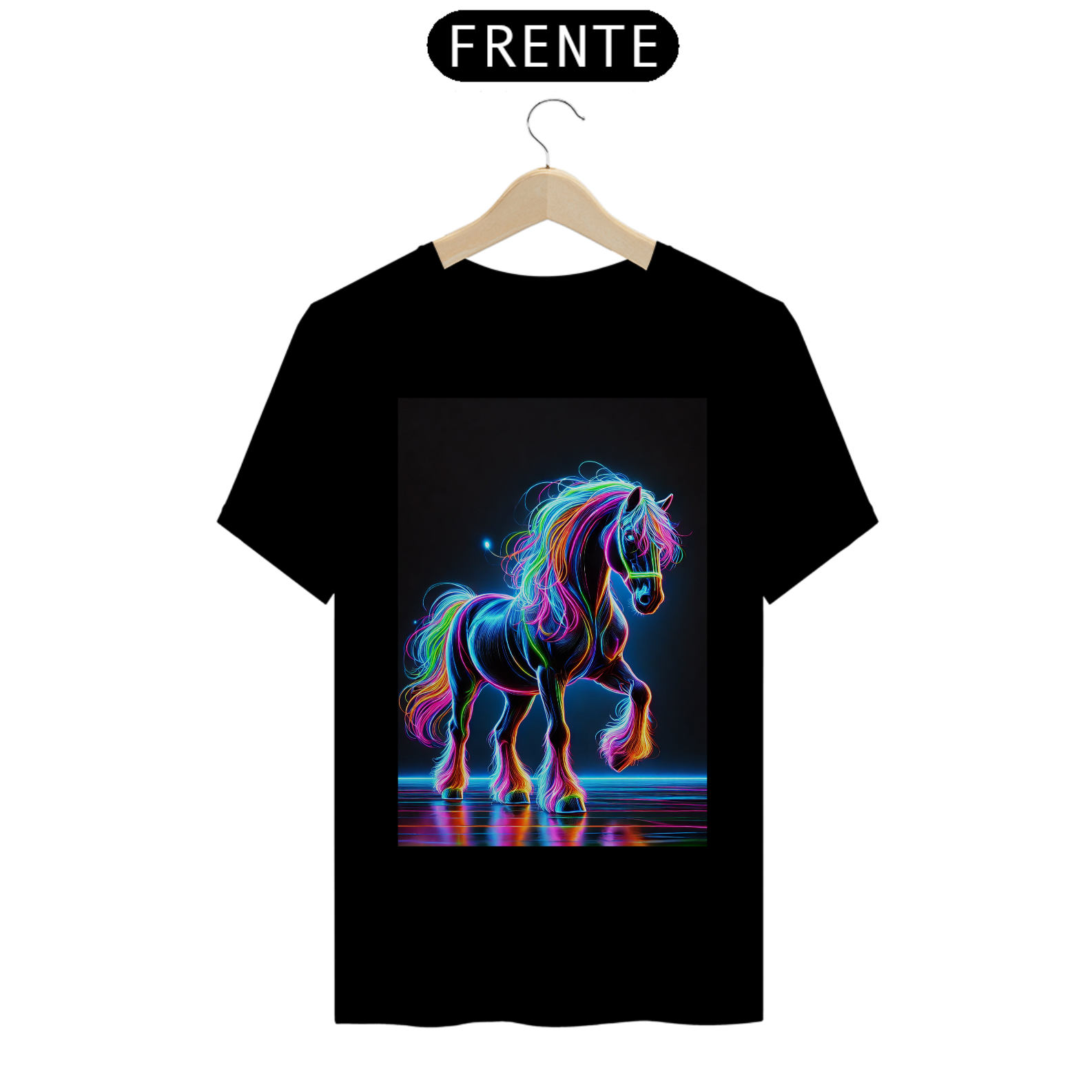 Camiseta Básica unissex em Algodão estampa Cavalo - #24034