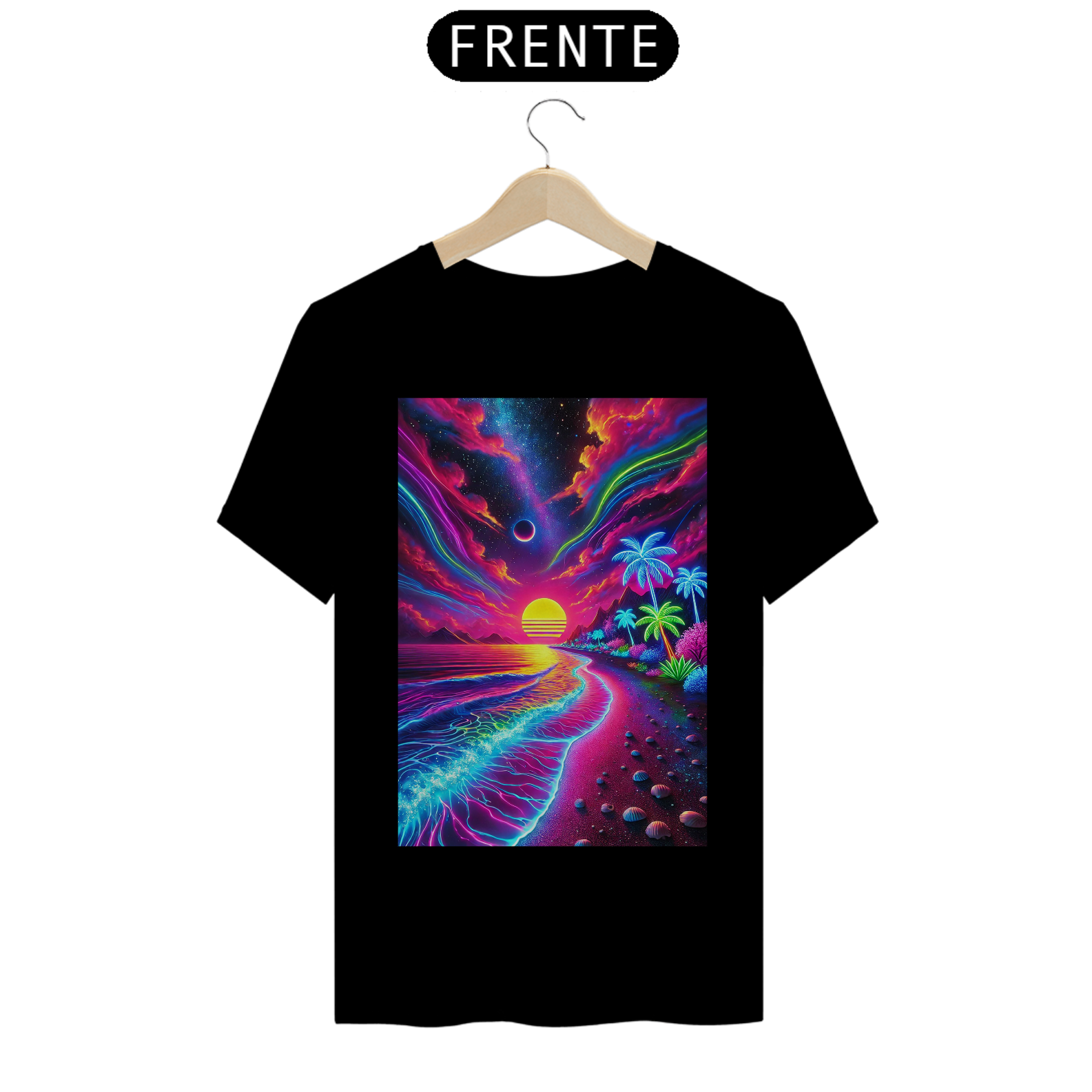Camiseta Básica unissex em Algodão estampa Paisagem - #24031